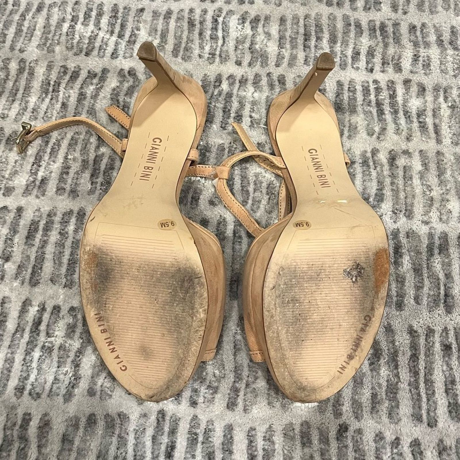 Gianni Valentino Gianni Bini Platform Stiletto High Heels Leather Beige 9.5 Size US 9.5 / IT 39.5 - 6 Thumbnail