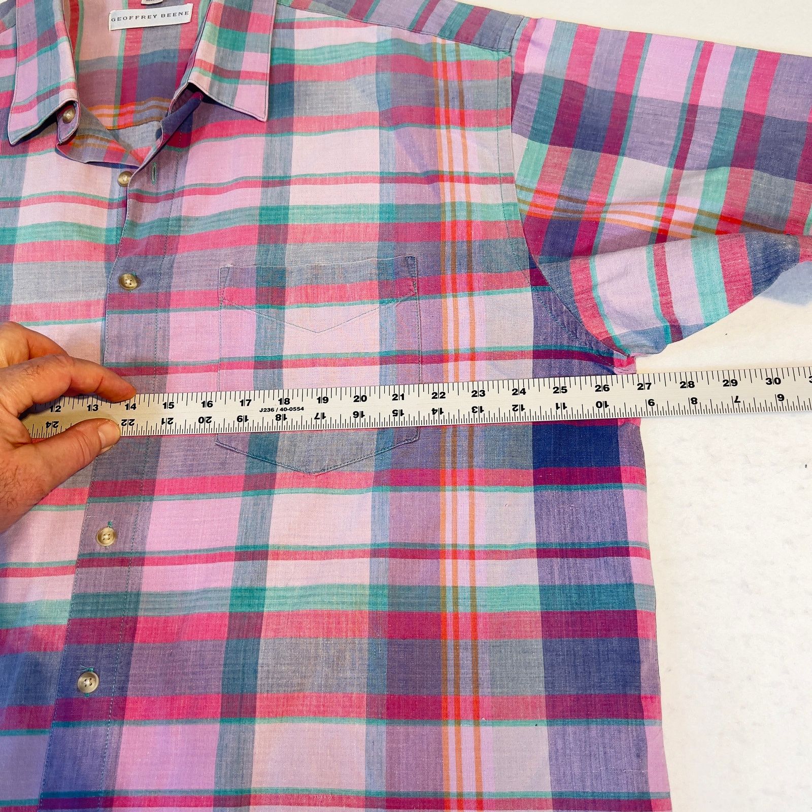 Geoffrey Beene Geoffrey Beene Button Shirt Men XL Pastel Pink Blue Green Size US XL / EU 56 / 4 - 7 Thumbnail