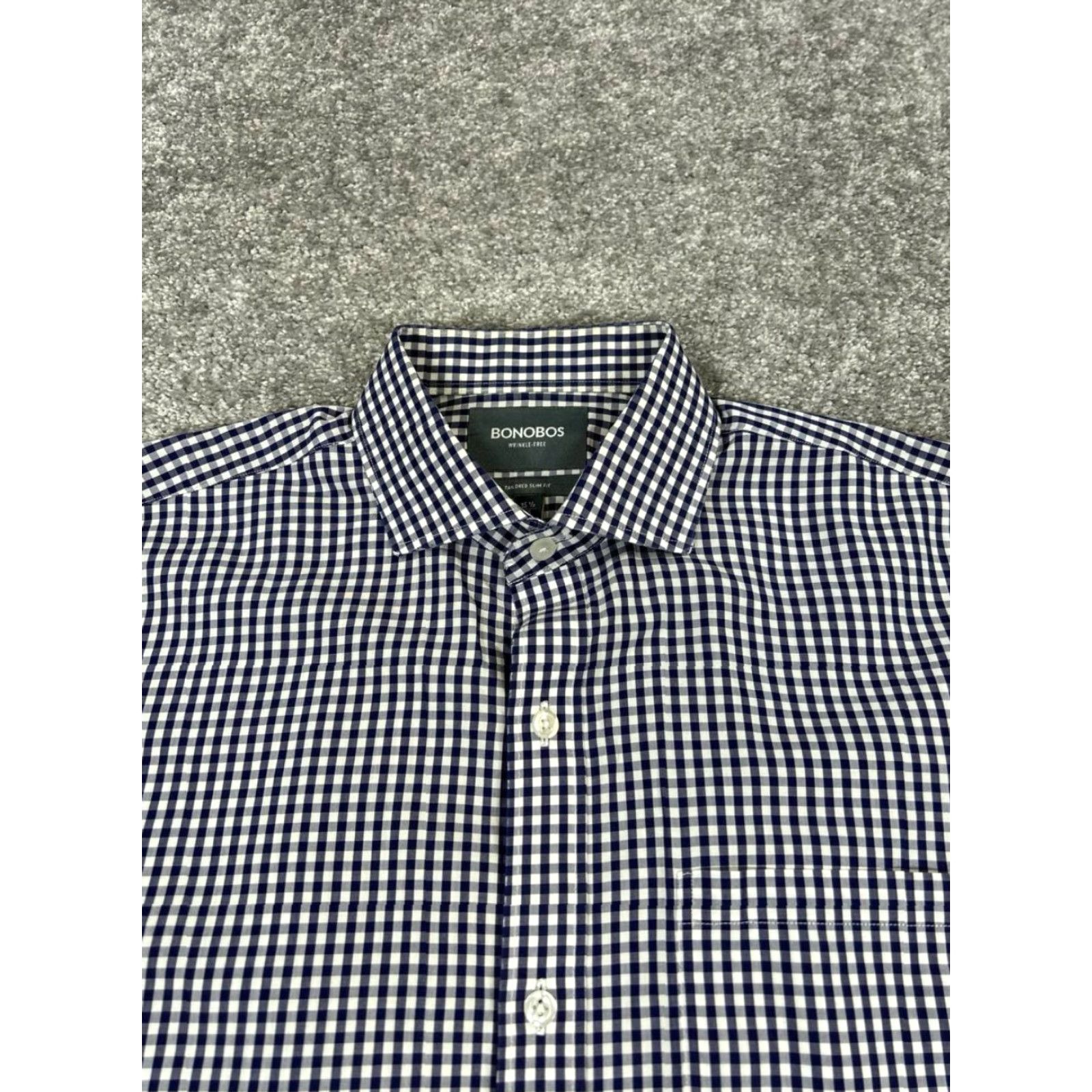 Bonobos Bonobos Dress Shirt Mens 15.5 Blue White Cotton Button Up Shirt Size 40R - 2 Thumbnail