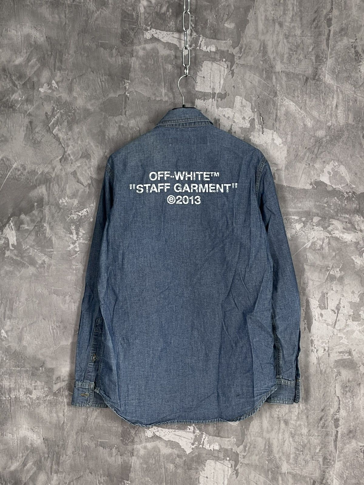 Off-White Off-White Big Logo Denim Hypebeast Style shirt Size US S / EU 44-46 / 1 - 2 Thumbnail