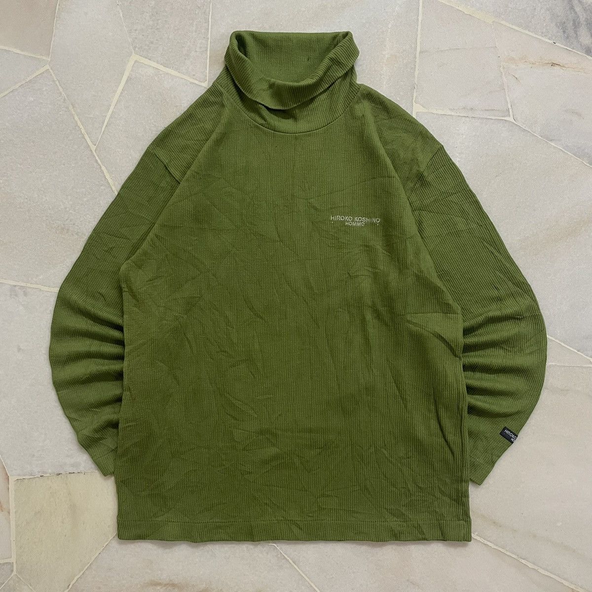 Hiroko Koshino Homme Vtg Olive Green Curduroy Designer Hiroko Koshino Homme Size US L / EU 52-54 / 3 - 2 Thumbnail