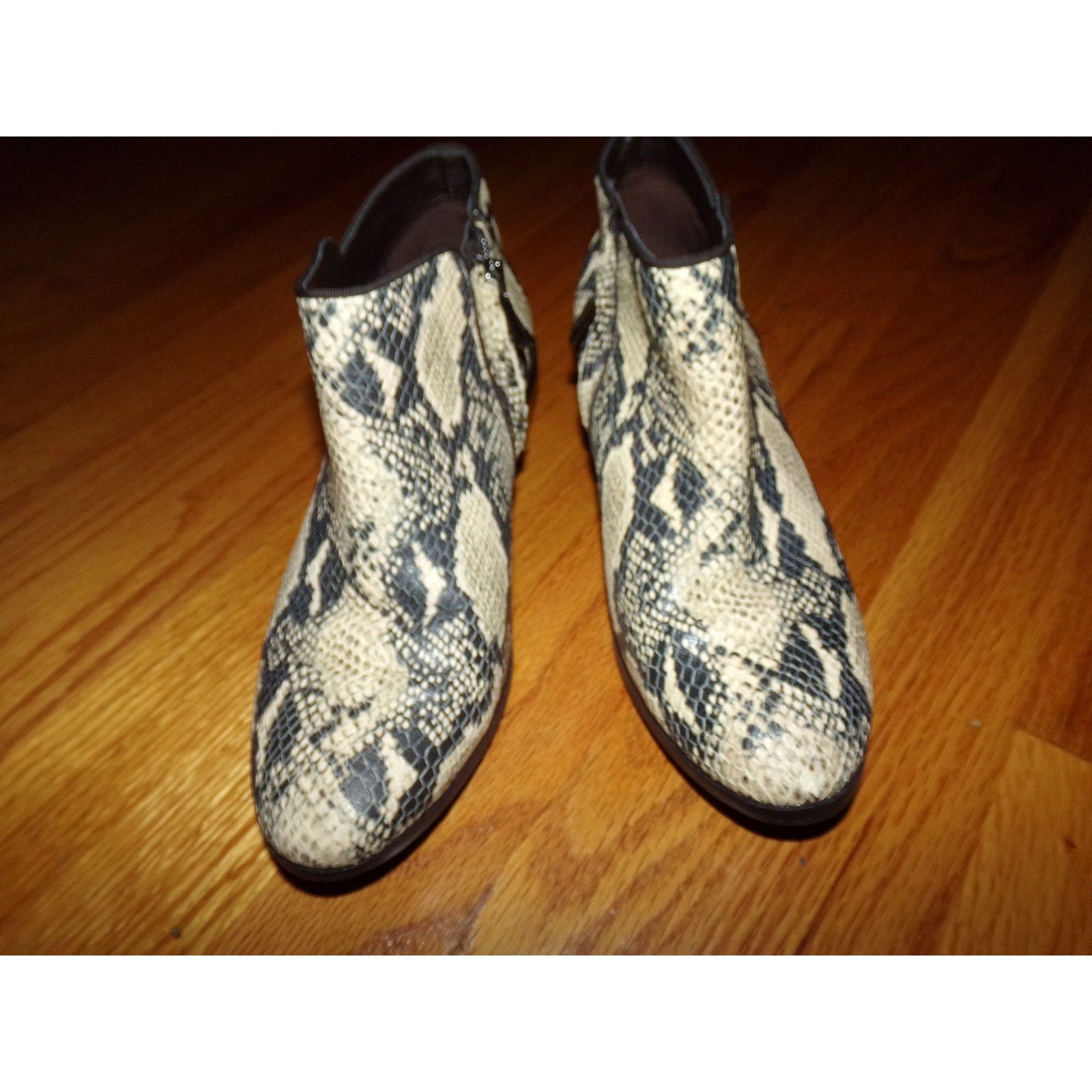 Sam Edelman Sam Edelman snake print wood heel booties 7 EUC Size US 7 / IT 37 - 1 Thumbnail