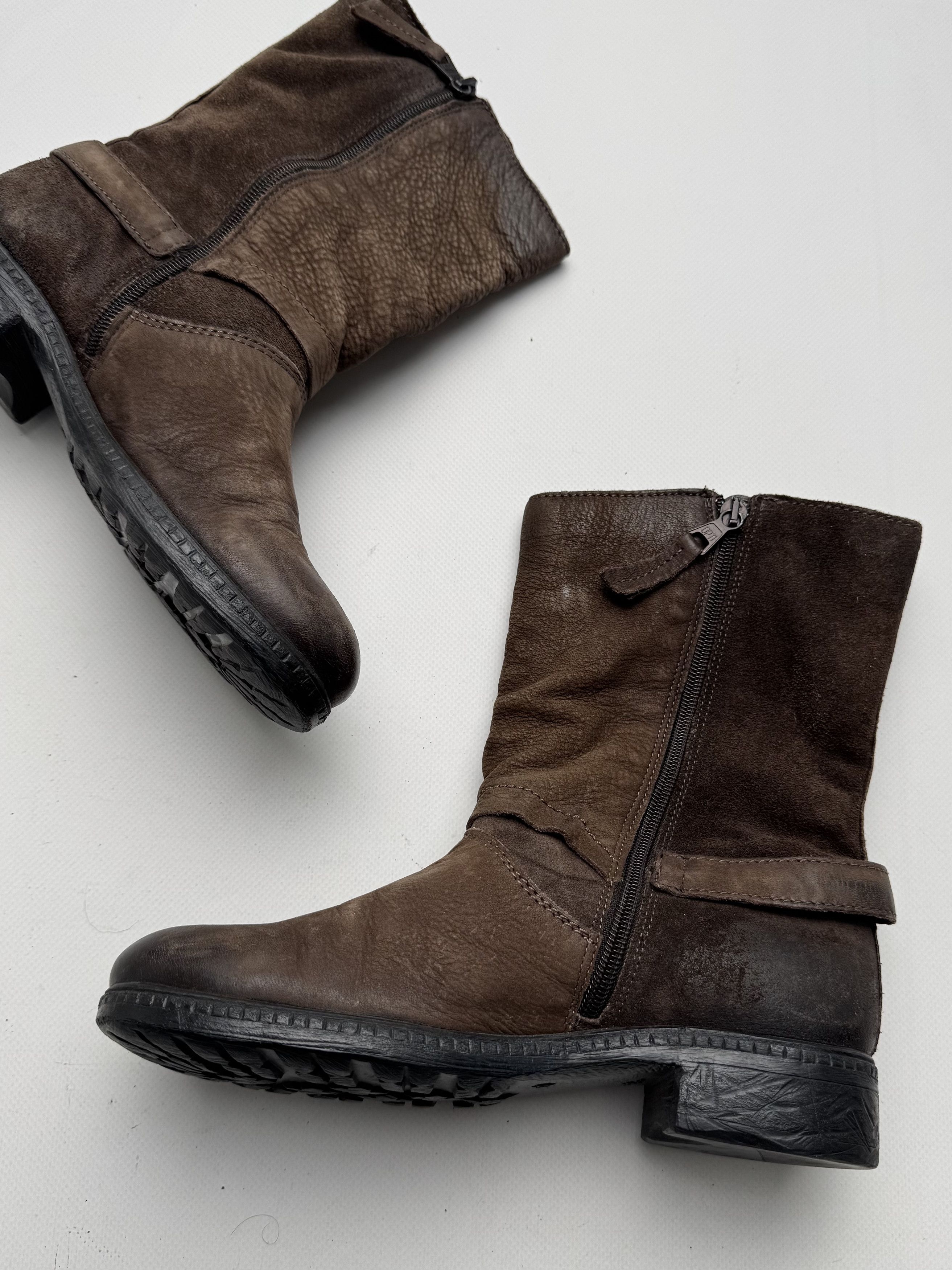 Vintage Vintage Leather Ankle Boots Buckle Strap Biker Moto Boots E2 Size US 7 / IT 37 - 8 Thumbnail