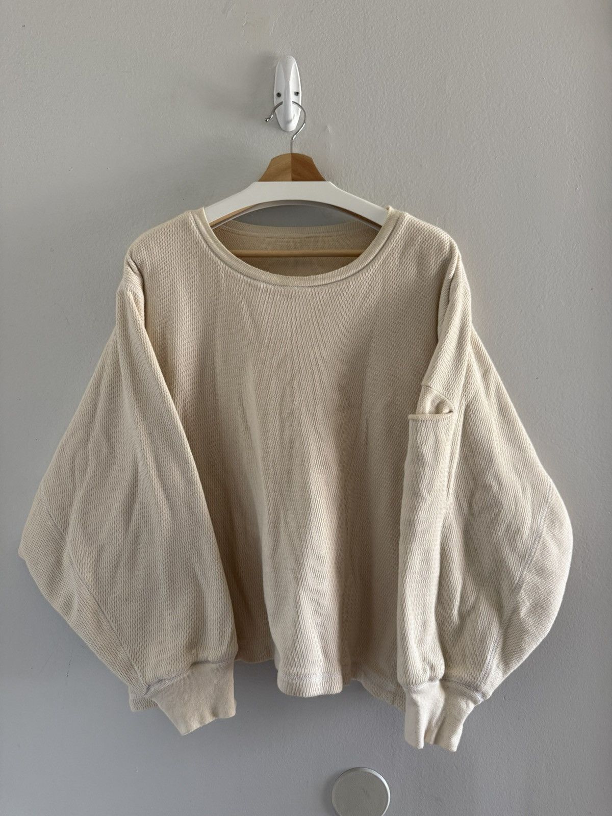 Kanye West SAMPLE Yeezy Season 7 Double Layer Thermal Upcycled Crewneck Size US L / EU 52-54 / 3 - 1 Thumbnail