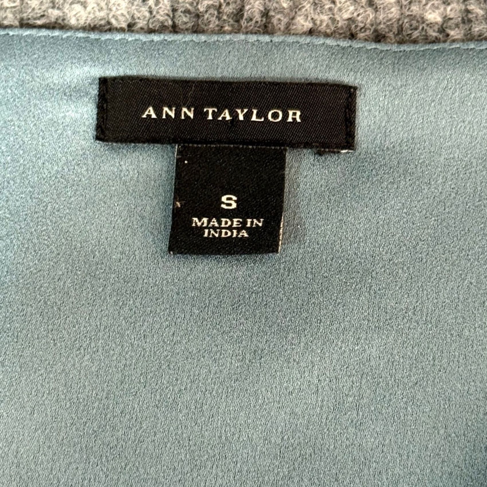 Ann Taylor Ann Taylor S Tank Top V Neck Blouse Sleeveless Women's Office Workwear Spring Summer Dusty Blue/Green Solid Chiffon Lightweight Basic Vintage No Size S / US 4 / IT 40 - 5 Thumbnail