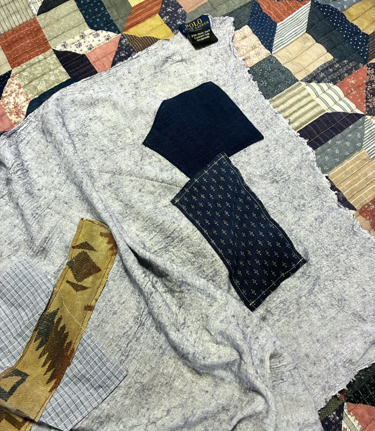 Polo Ralph Lauren CUSTOM POLO RALPH LAUREN PATCHWORK SCARF Size ONE SIZE - 8 Thumbnail