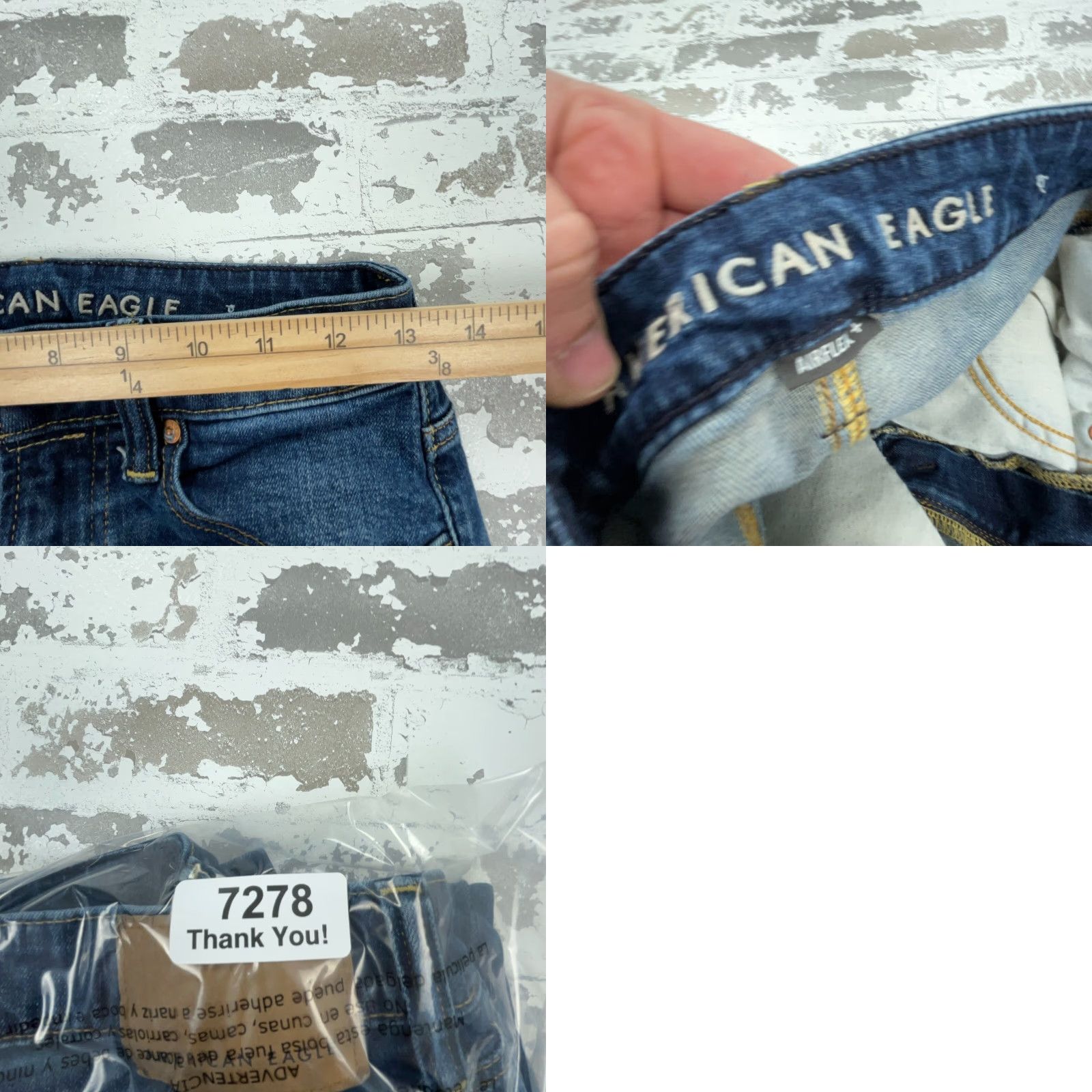 American Eagle Outfitters American Eagle Jeans Men Athletic Fit Dark Wash Blue 26x28 5-Pocket Denim Jeans Mens Athletic Fit 26 waist Regular Rise Mid Distressed No Vintage No Size US 26 / EU 42 - 9 Thumbnail
