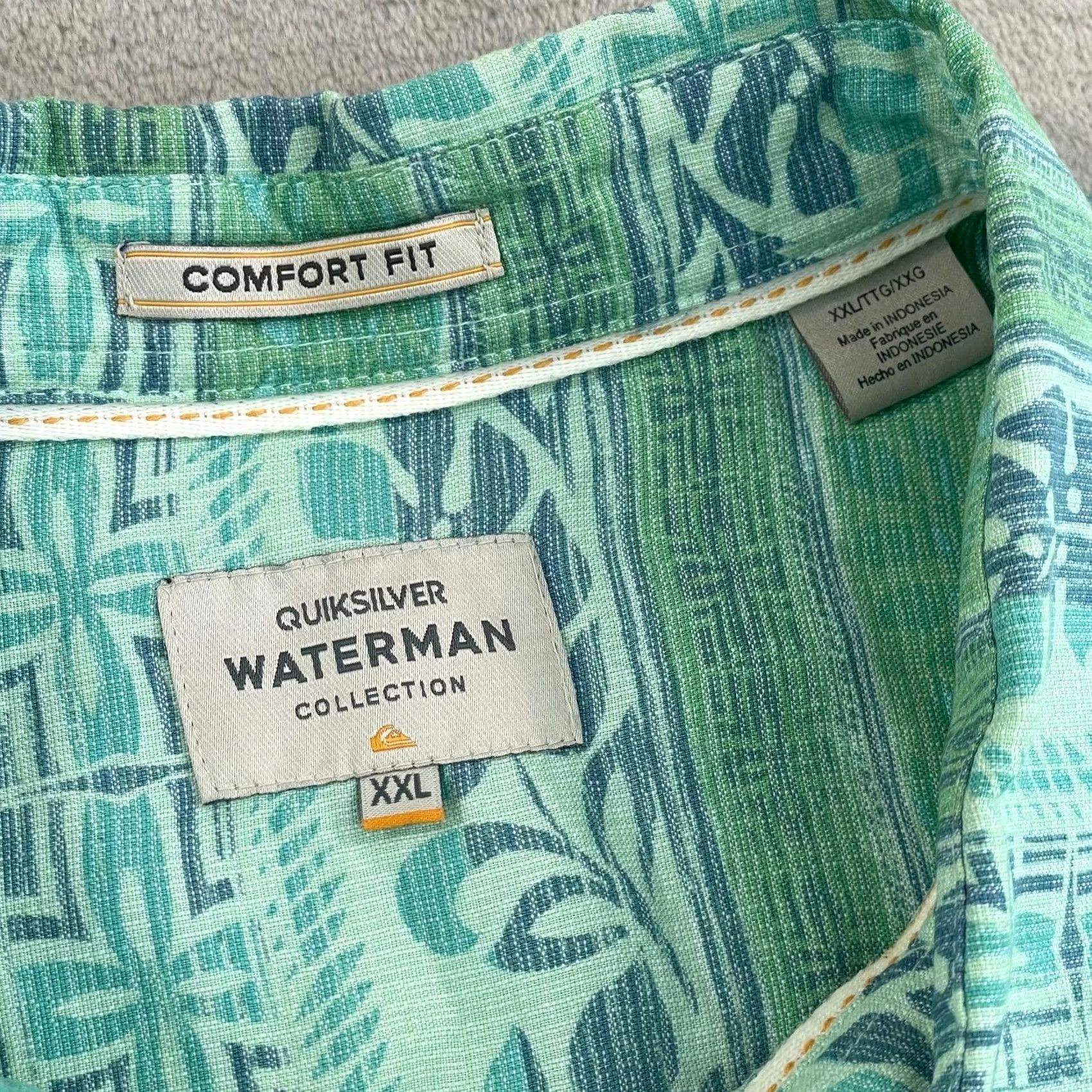 Quiksilver Quiksilver Waterman Shirt Men 2XL Multicolor Floral Tribal Short Sleeve Button-Up Casual Beach Hawaii Surf Mens Size US XXL / EU 58 / 5 - 2 Thumbnail