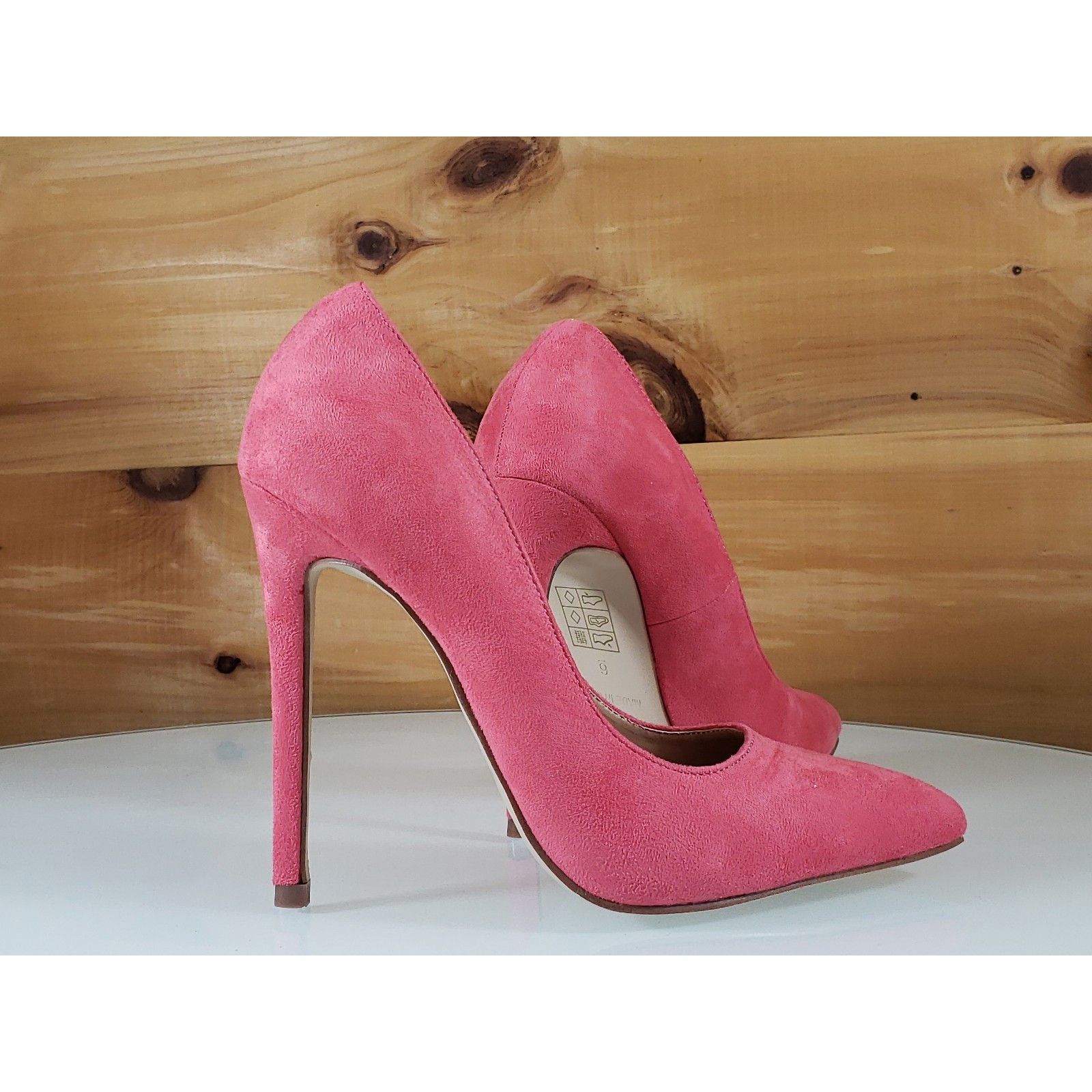 Other Red Cherry Soft Pink Vegan Suede Pointy Toe Pump Shoe 4.5" S Size US 6 / IT 36 - 3 Thumbnail