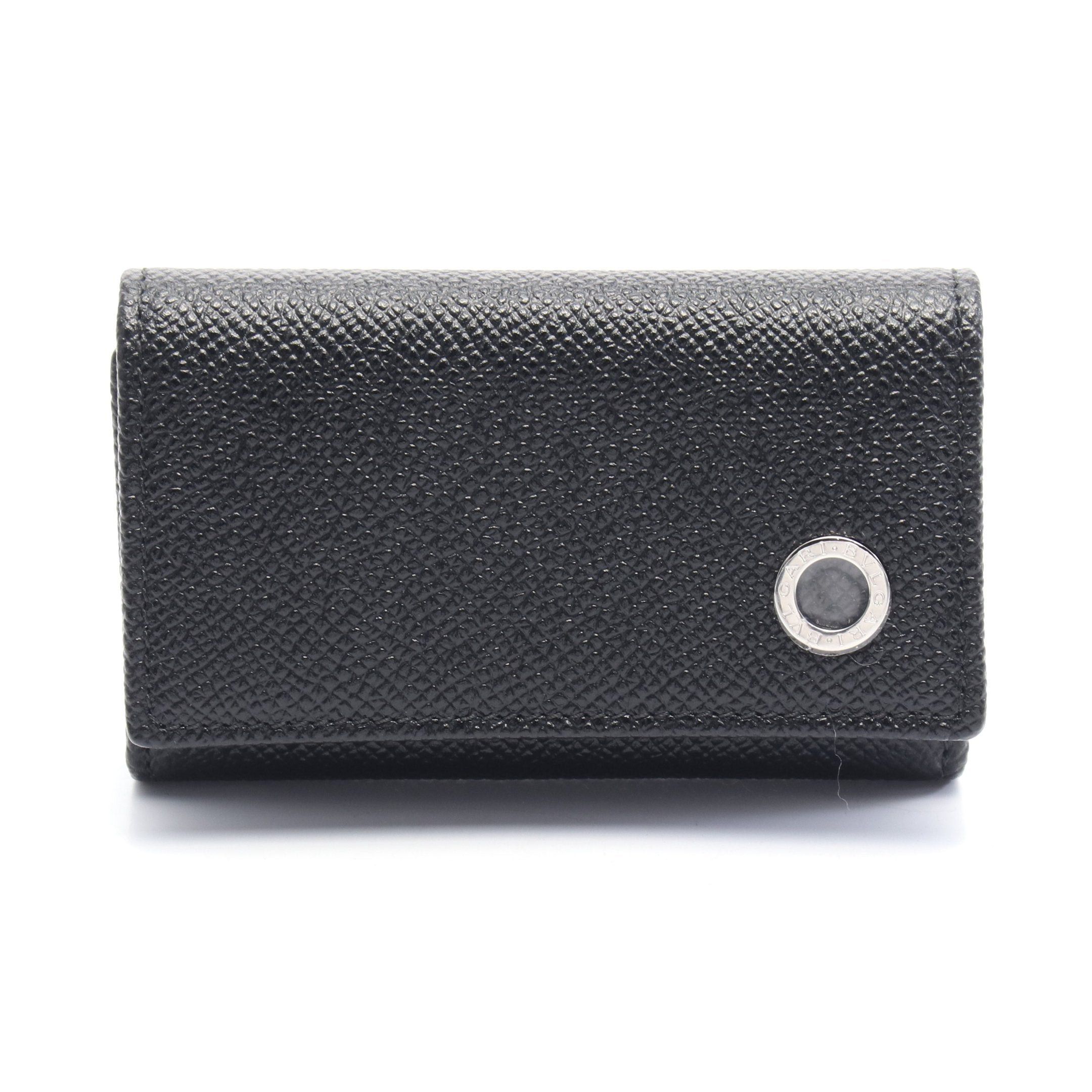 Bvlgari 6 Key Case Leather Black With Ring