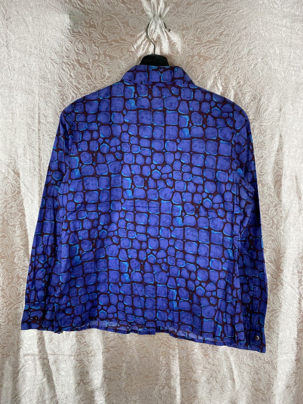 agnes b. Vintage Agnès b. Paris Blue Abstract Pattern Shirt Size 40 Size M / US 6-8 / IT 42-44 - 7 Thumbnail