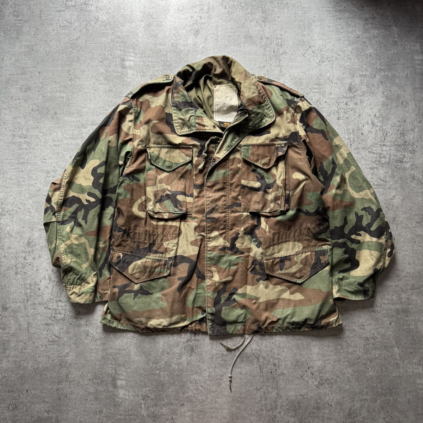 Alpha Industries Vintage Alpha green camo M65 military field jacket Size US XL / EU 56 / 4 - 1 Thumbnail