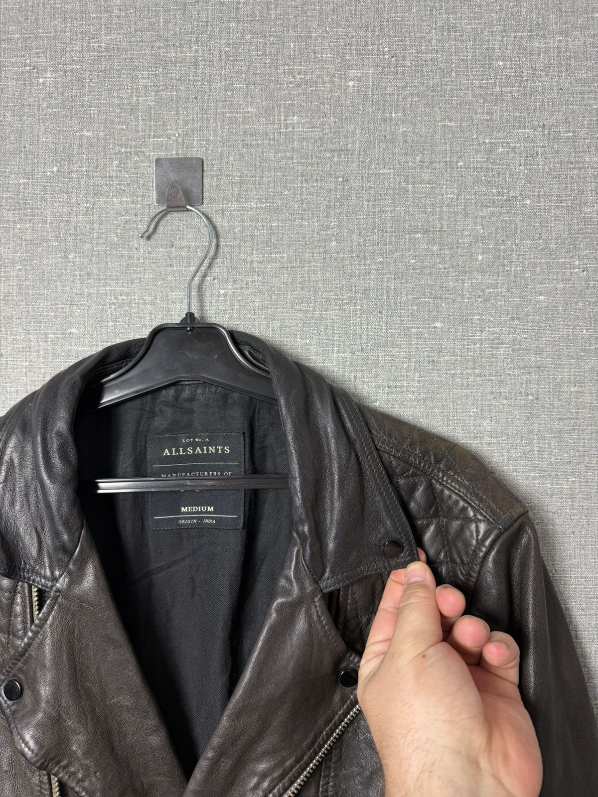 Allsaints AllSaints Conroy Distressed Brown Leather Biker Jacket Size US M / EU 48-50 / 2 - 7 Thumbnail