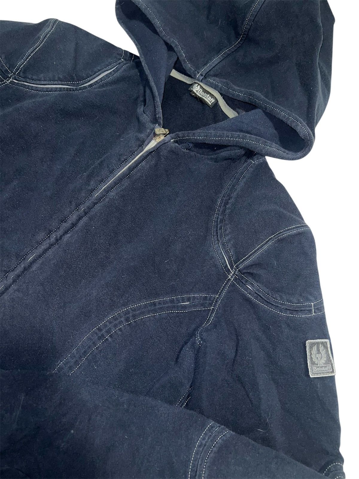 Belstaff × Vintage Vintage Belstaff brand logo reflective zip hoodie Size M / US 6-8 / IT 42-44 - 4 Thumbnail
