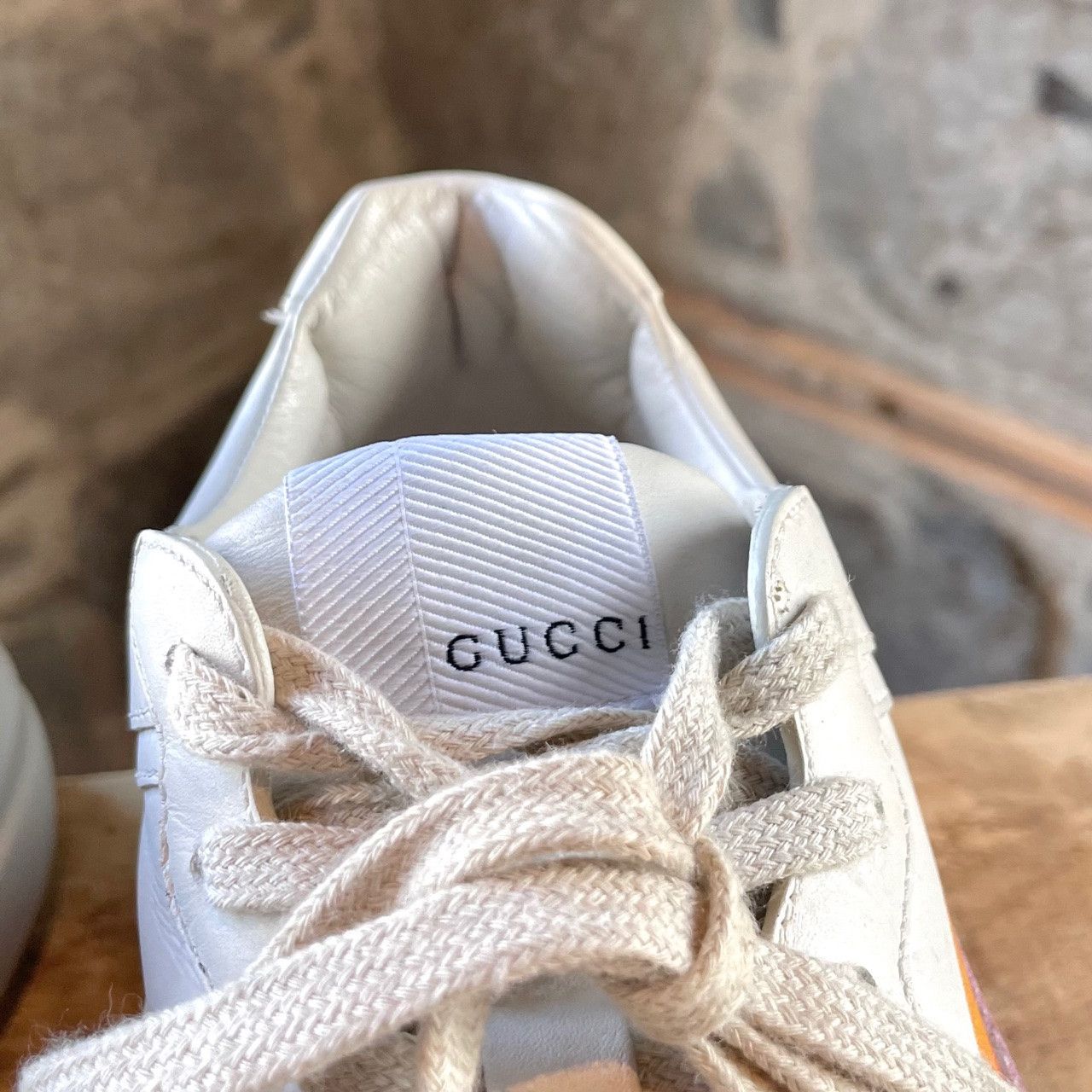 Gucci Gucci Ivory Leather Interlocking GG Rhyton Chunky Sneakers Size US 9 / IT 39 - 4 Thumbnail