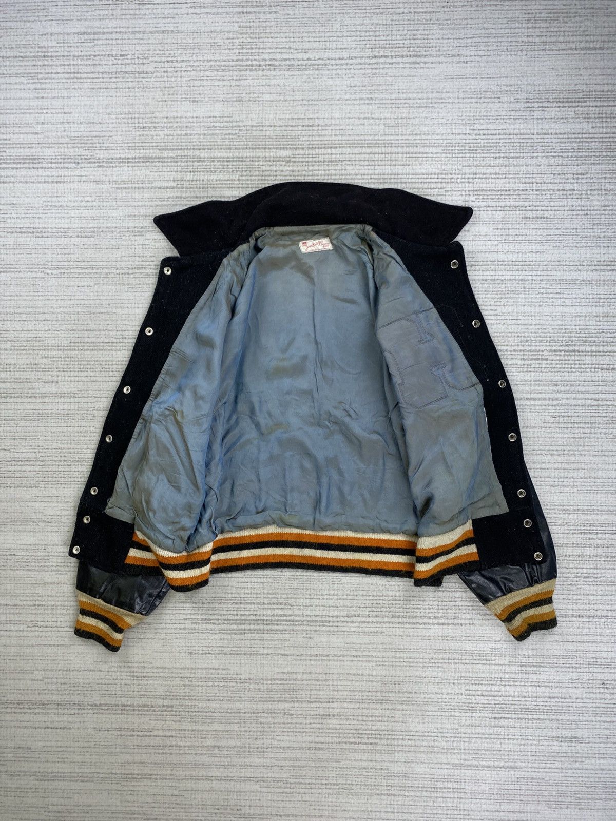 Vintage 🔥Vtg 70s Jim Beidges H Logo Leather Sleeve Varsity Jacket Size US L / EU 52-54 / 3 - 7 Thumbnail
