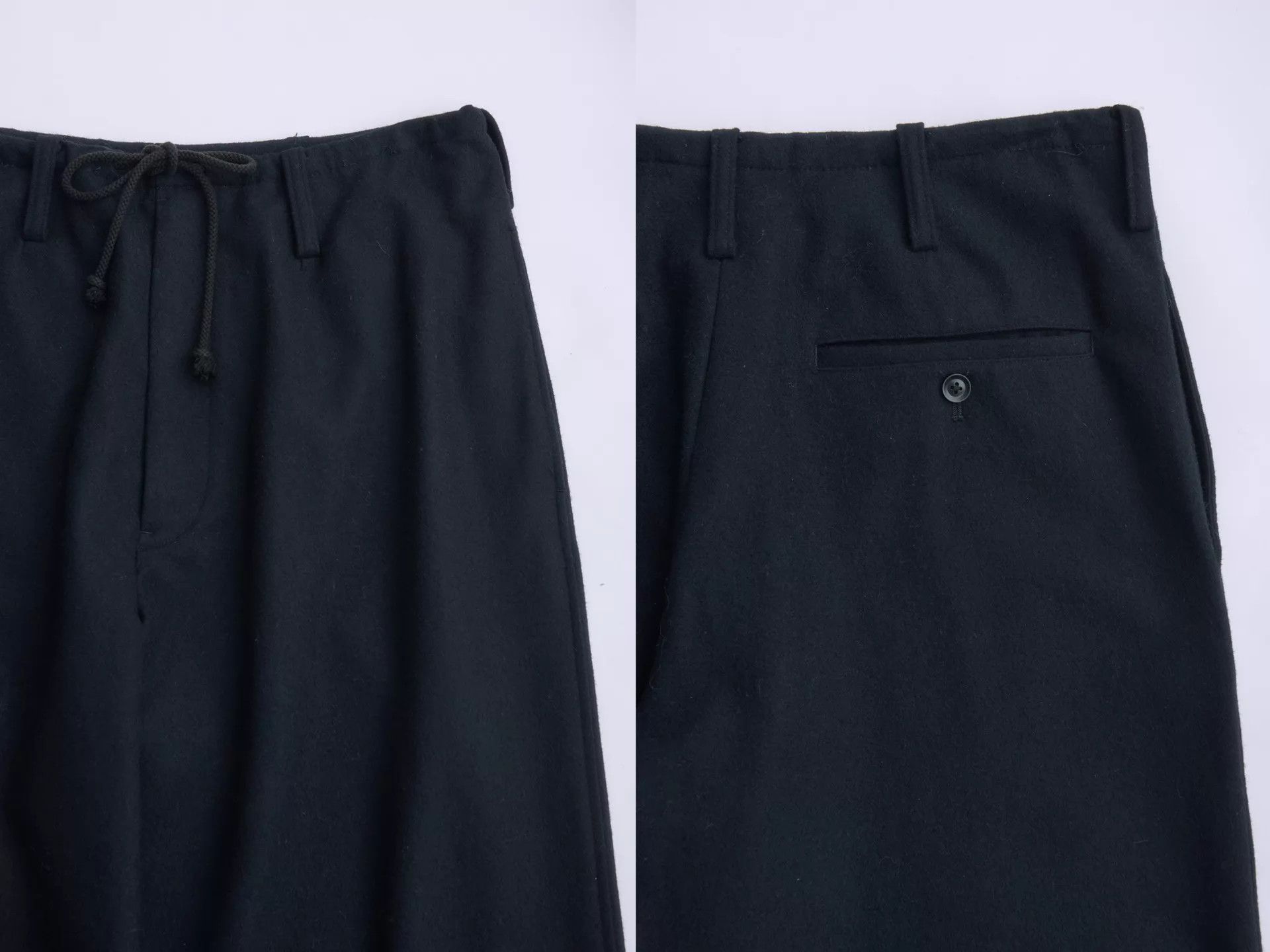 Yohji Yamamoto YOHJI YAMAMOTO 2015AW Black Wool Drawstring Pants Size US 29 - 8 Thumbnail