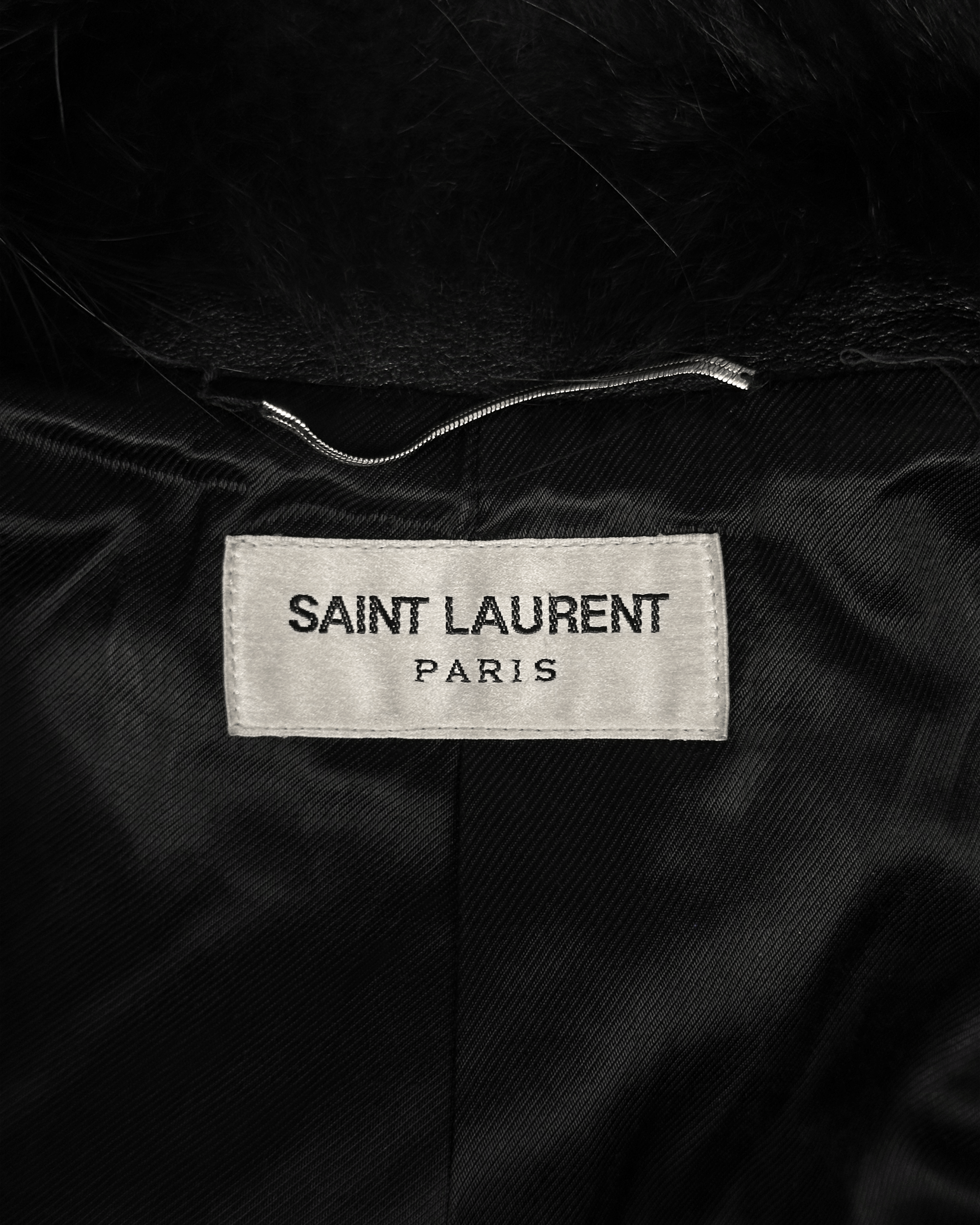 Saint Laurent Paris Saint Laurent Fur Collar Sample Leather Jacket Size US M / EU 48-50 / 2 - 8 Thumbnail