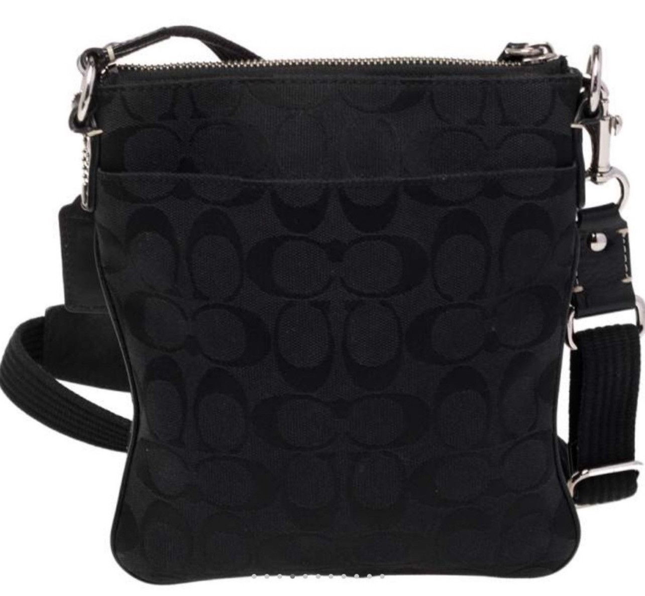 Coach Coach Black Signature Canvas Leather Penelope Messenger Bag Size ONE SIZE - 3 Thumbnail