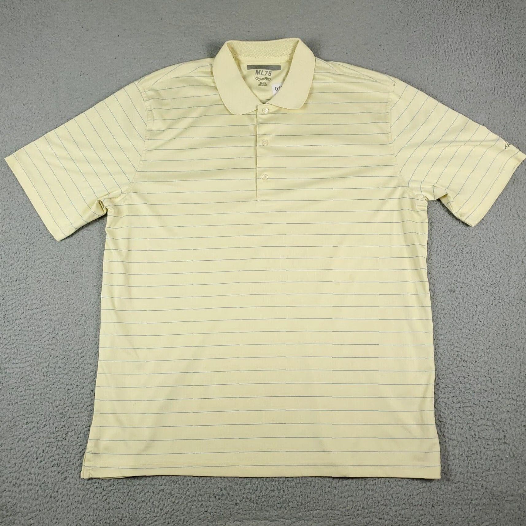 Vintage Greg Norman Polo Shirt Mens XL Yellow Striped Short Sleeve Golf Casual STAINED Size US XL / EU 56 / 4 - 2 Thumbnail