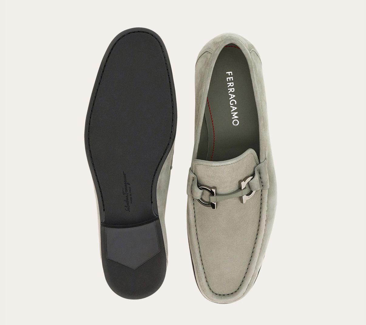 Salvatore Ferragamo o1s1rm0126 Grandioso Suede Loafers in Grey Size US 8 / EU 41 - 5 Thumbnail