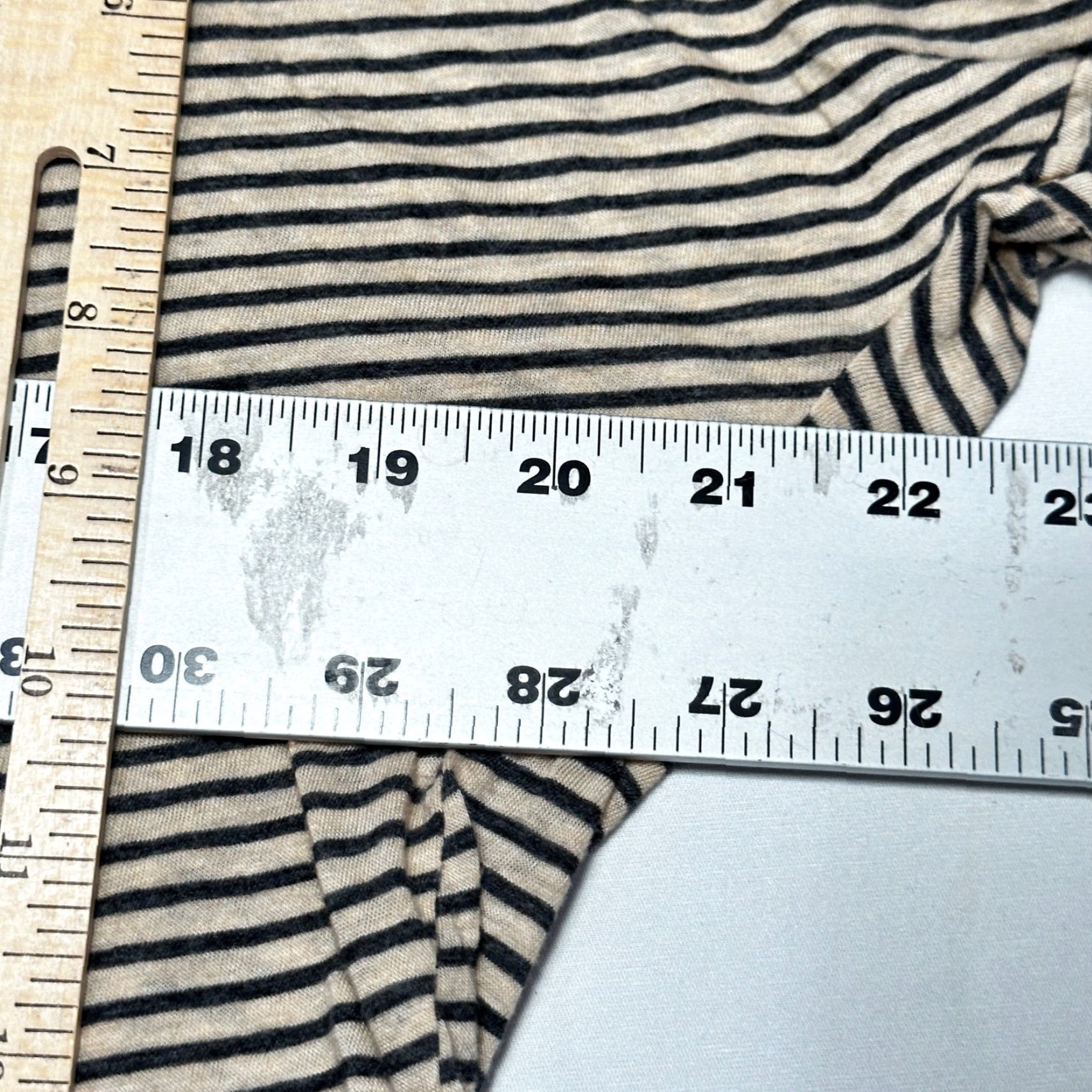 Vintage MOD REF Shirt Women M Beige Gray Cotton Striped Long Sleeve Lightweight Regular Size M / US 6-8 / IT 42-44 - 6 Thumbnail