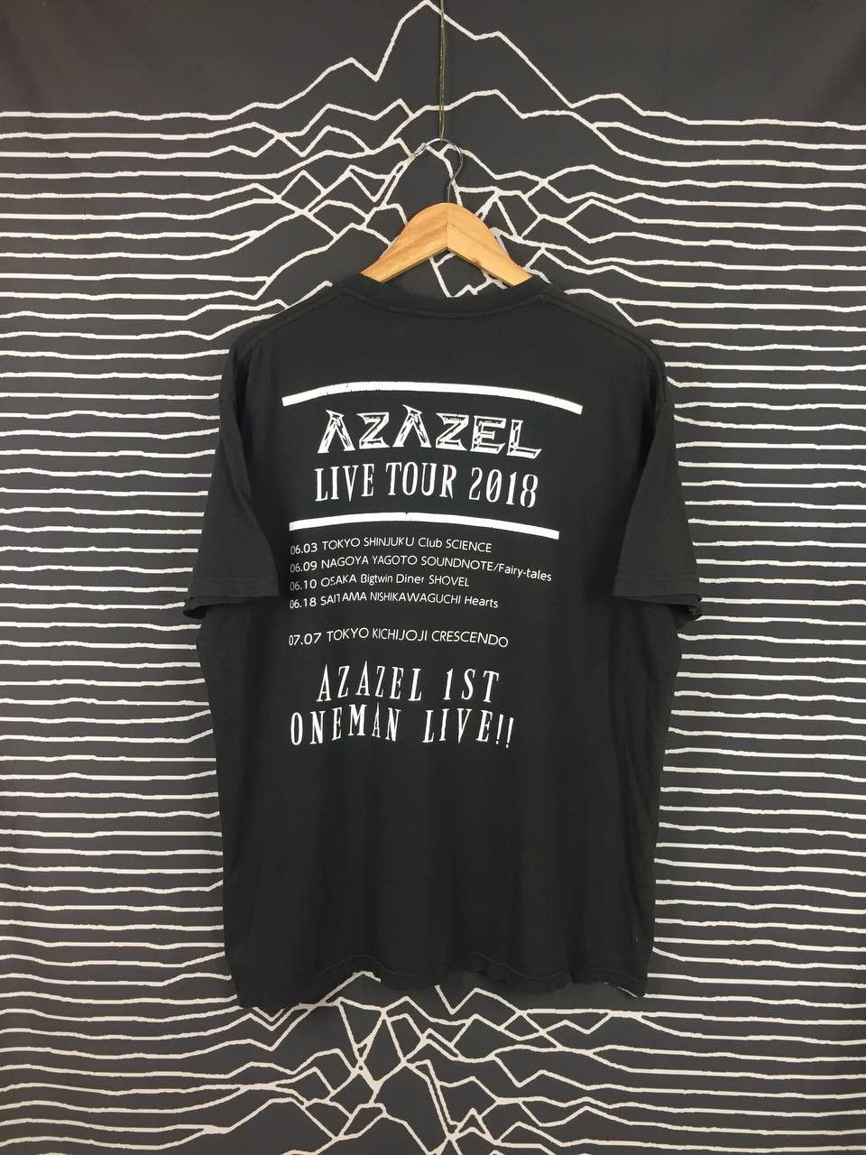 image of Band Tees x Vintage VTG Distressed Azazel Japanese Hard Rock Band Tour 2018 Tee in Black (Size 2XL)