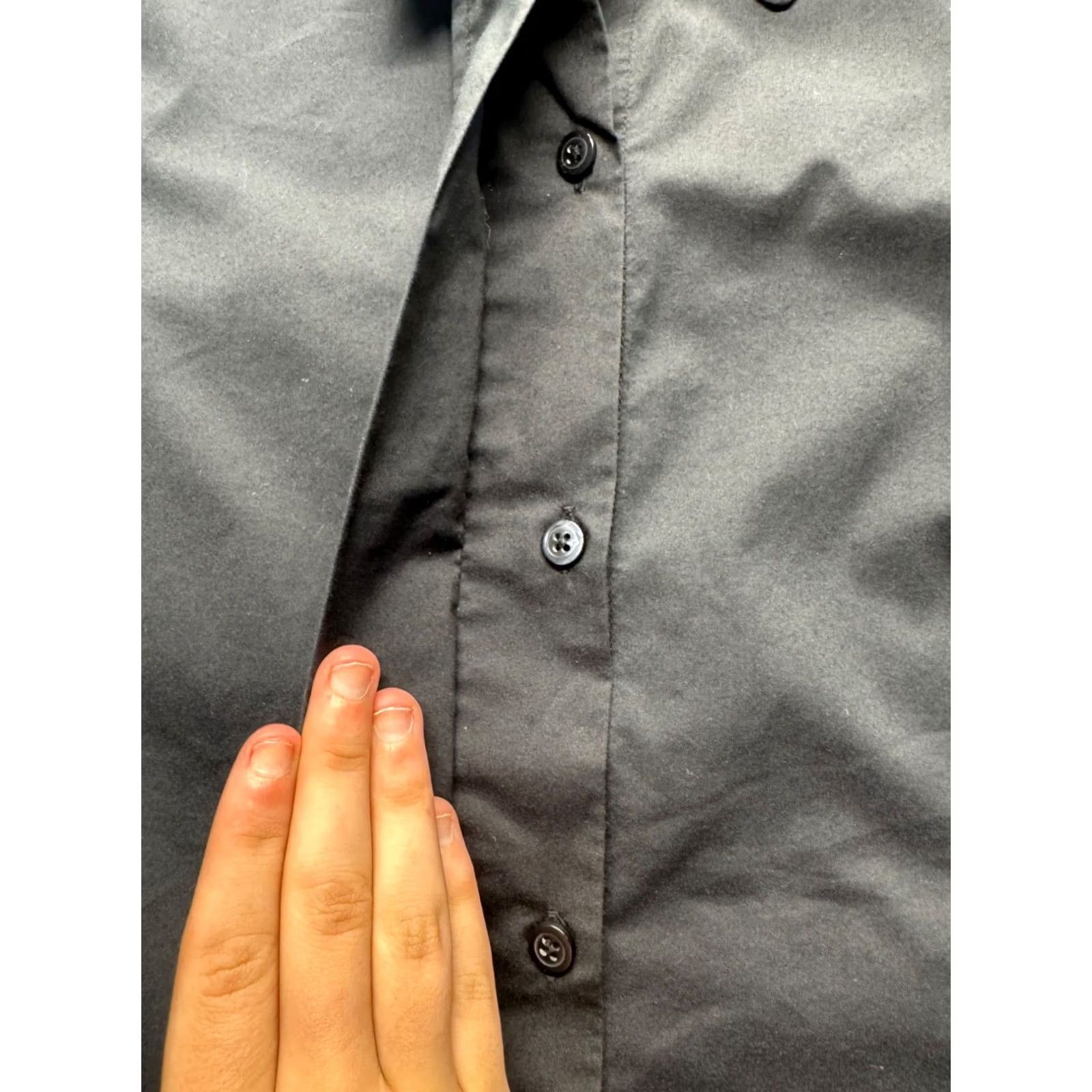 Old Navy Old Navy Womens Black Short Sleeve Shirt XL Button-Down Ruched Sleeve Cotton Nylon Spandex Womens XL Black Shirt Size XL / US 12-14 / IT 48-50 - 5 Thumbnail
