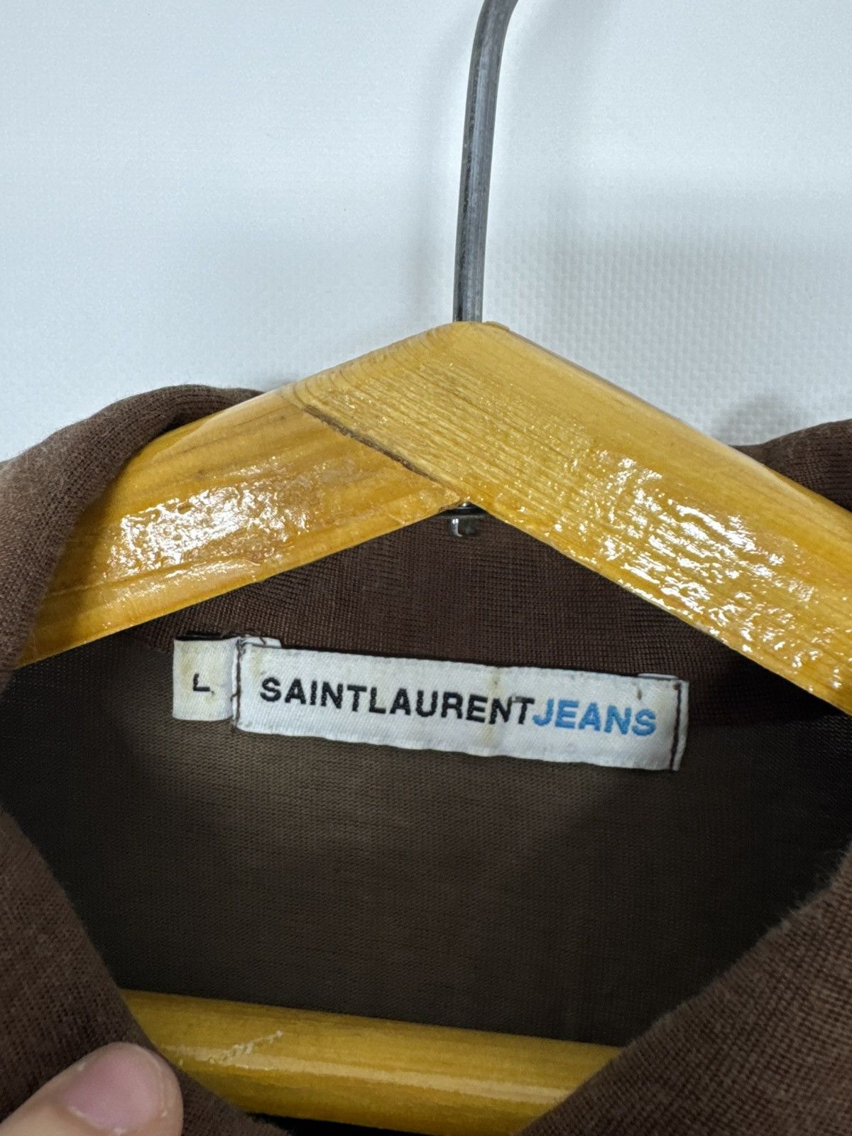 Saint Laurent Paris Vintage Saint Laurent Brown Luxury Shirt Size US L / EU 52-54 / 3 - 8 Thumbnail
