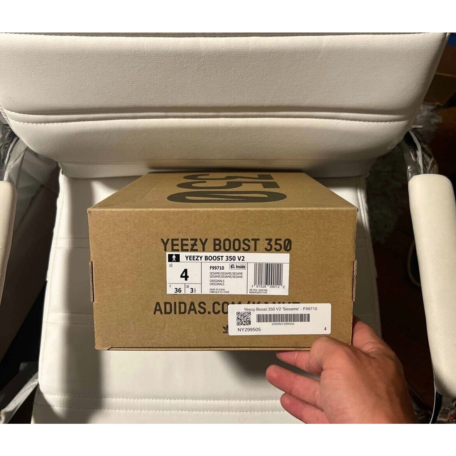 Adidas Size 4 - adidas Yeezy Boost 350 V2 Low Sesame Size US 5 / EU 37 - 6 Thumbnail