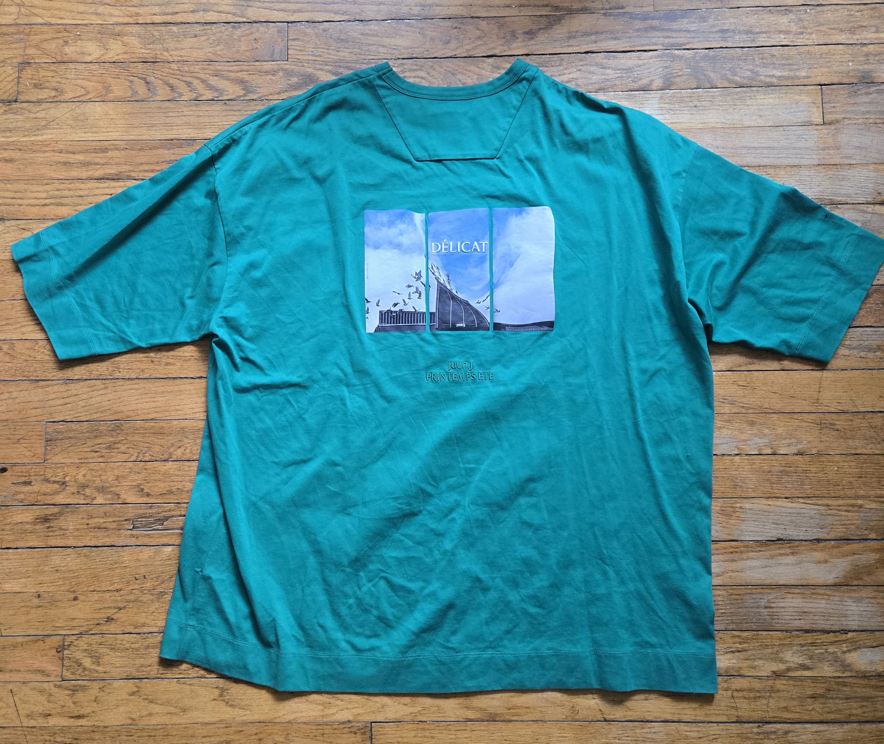Juun.J Juun J Ss22 L Délicat Graphic Oversized Apple Green T shirt Size US L / EU 52-54 / 3 - 2 Thumbnail