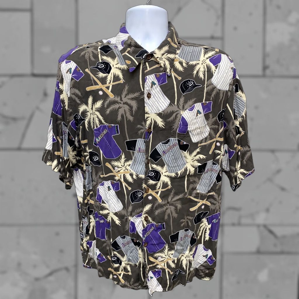 Reyn Spooner Reyn Spooner Baseball Hawaiian Shirt Mens Gray Rayon AZ DIAMONDBACKS Size L Size US L / EU 52-54 / 3 - 1 Thumbnail