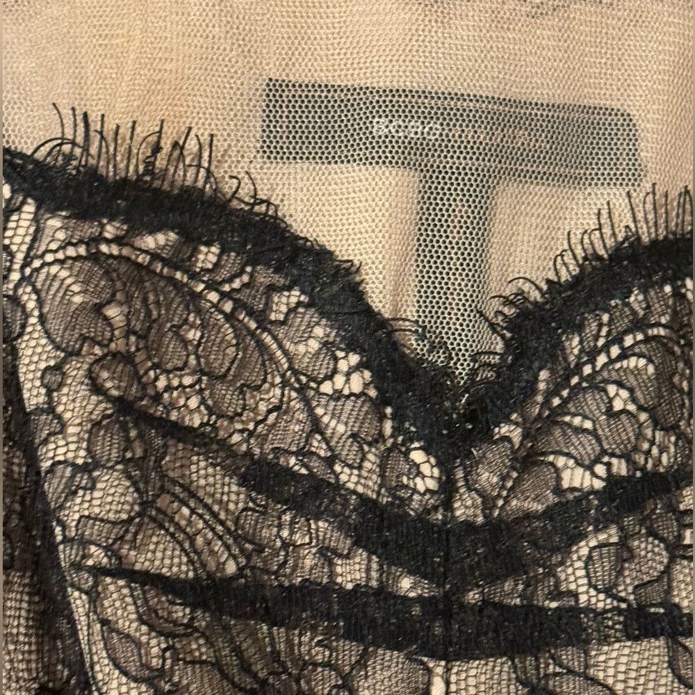 Bcbgmaxazria BCBG Max Azria Black Combo Tulle Lace Dress With Belt Sz L Size L / US 10 / IT 46 - 5 Thumbnail