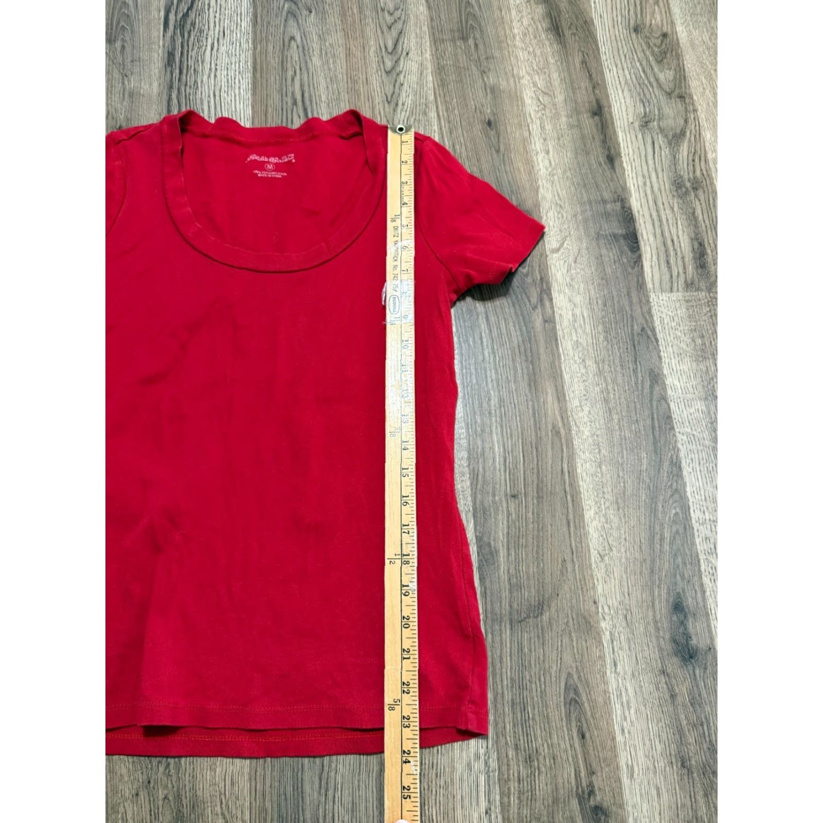 Eddie Bauer Eddie Bauer Shirt Womens Medium Red Scoop Neck Short Sleeve T-Shirt Casual Cotton Modern Basic Size M / US 6-8 / IT 42-44 - 4 Thumbnail