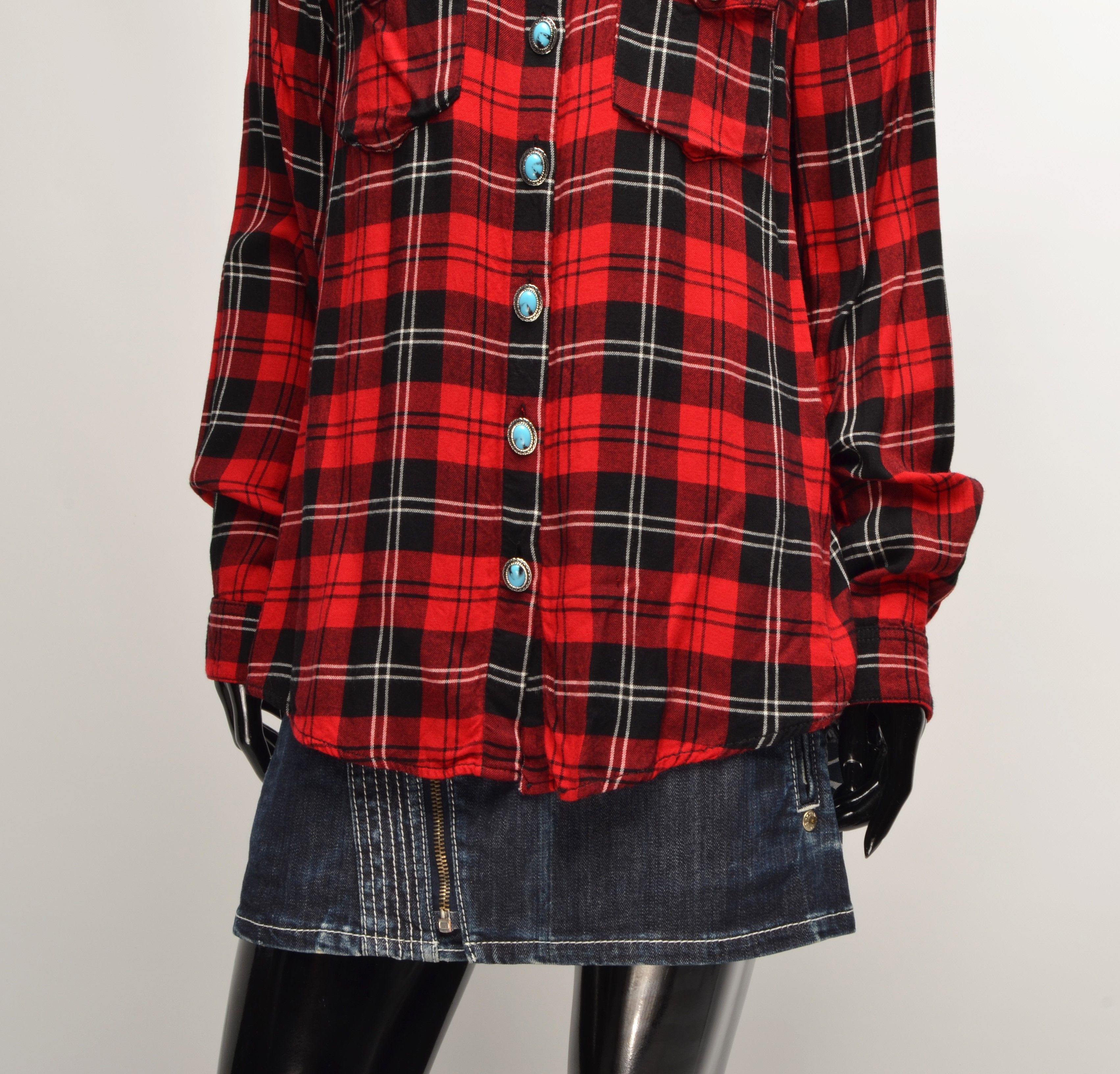 The Kooples The Kooples Paris Checkered Shirt With Decorated Buttons Size M / US 6-8 / IT 42-44 - 3 Thumbnail