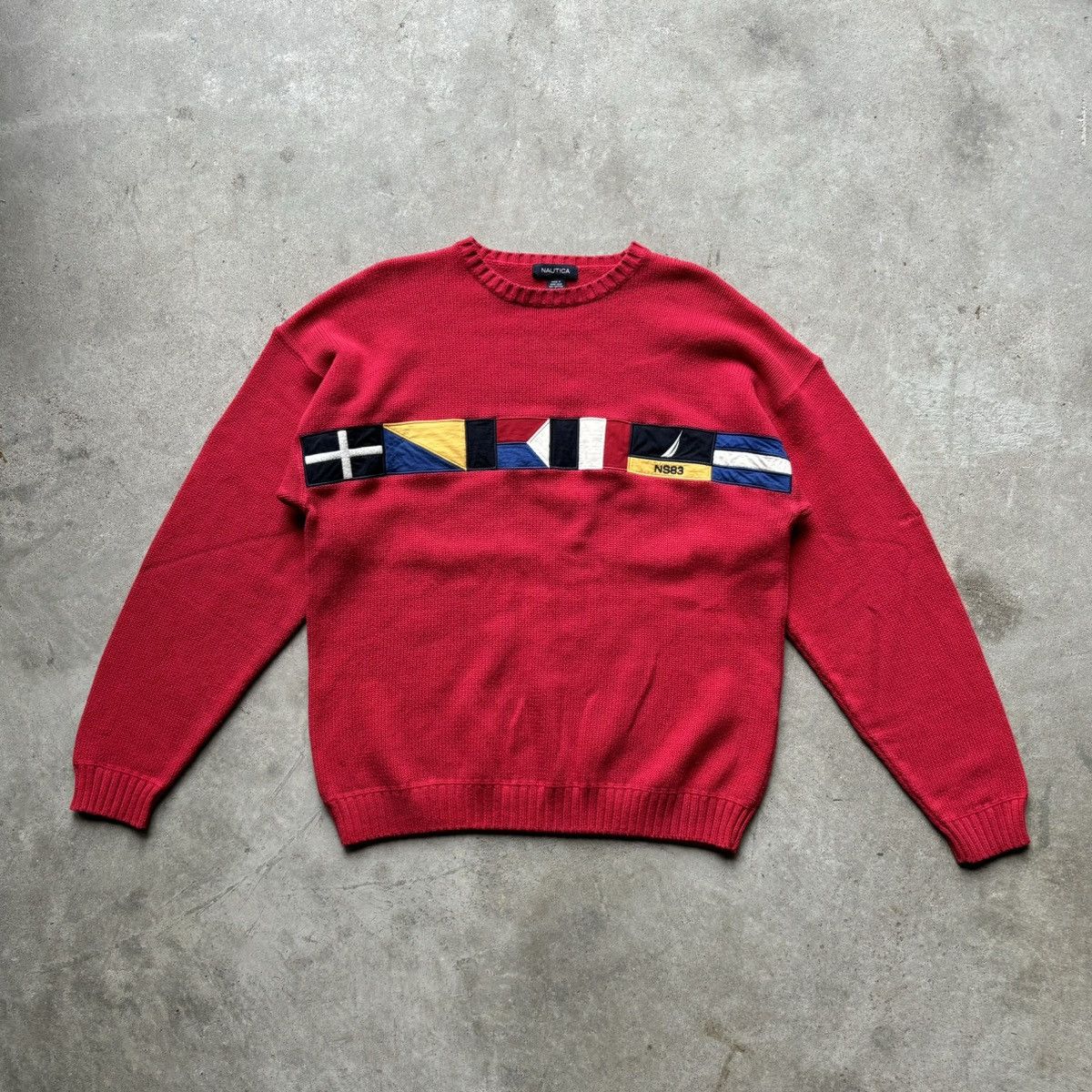 Japanese Brand × Nautica × Vintage vintage Y2K NAUTICA Sailing Flag Spellout Knit sweater Size US L / EU 52-54 / 3 - 2 Thumbnail