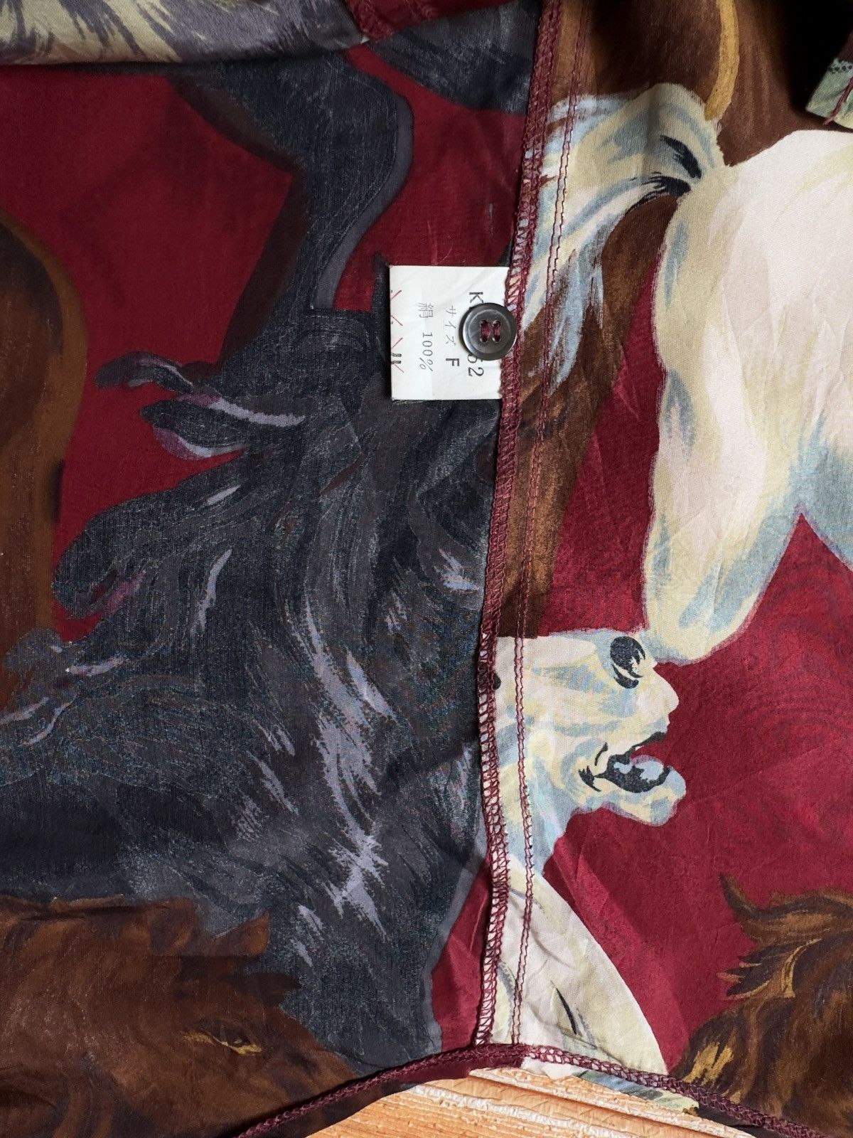 Kenzo KENZO JEANS Silk Horse Pattern Long Sleeve Size XXS / US 00 / IT 34 - 5 Thumbnail