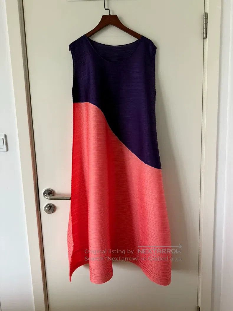 Issey Miyake Issey Miyake Purple-pink Patchwork Design Dress Size XXL / US 16-18 / IT 52-54 - 2 Thumbnail