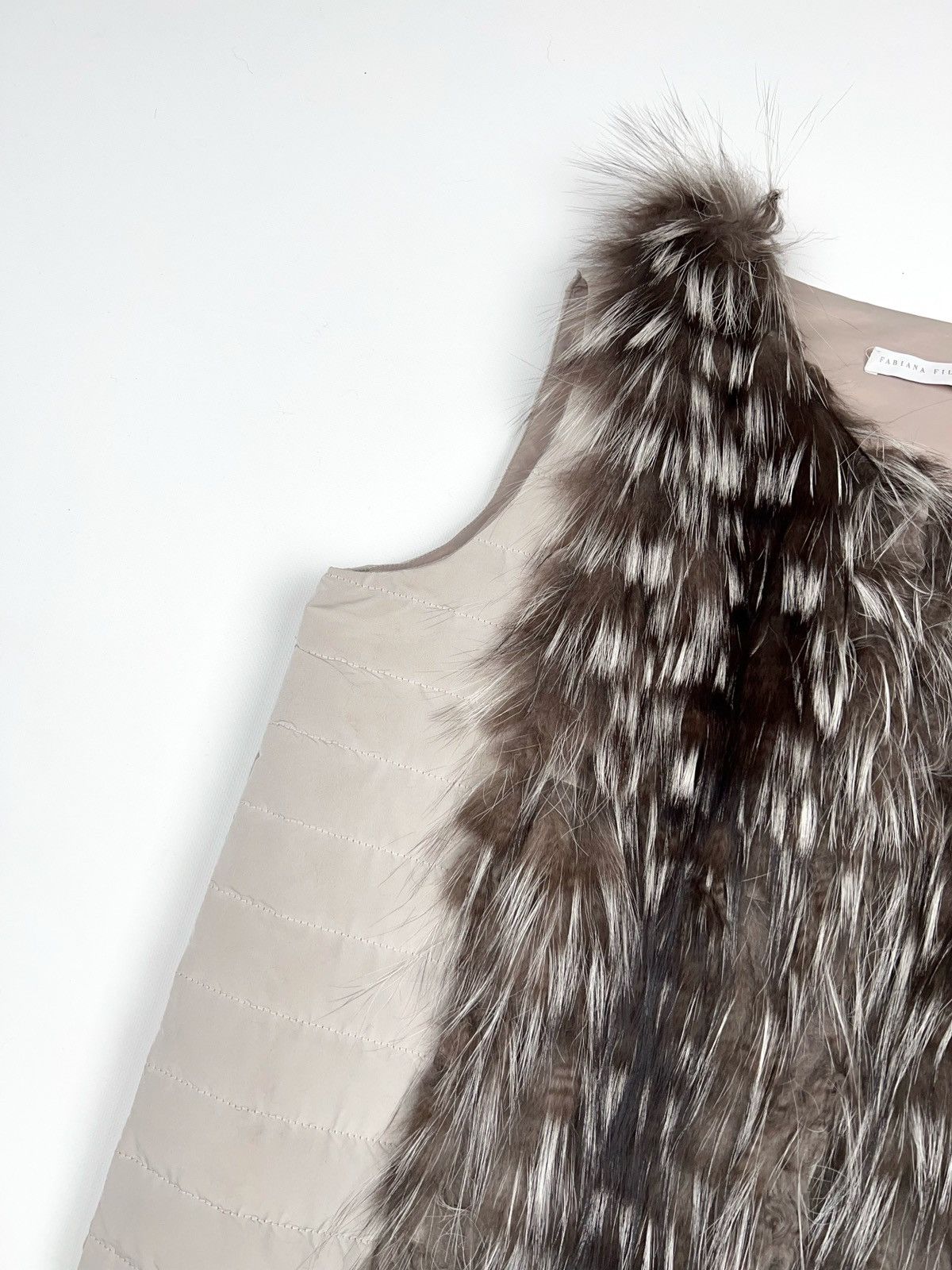 Fabiana Filippi Fabiana Filippi Fox Fur Goose Down Vest Beige Light Grey Size M / US 6-8 / IT 42-44 - 7 Thumbnail