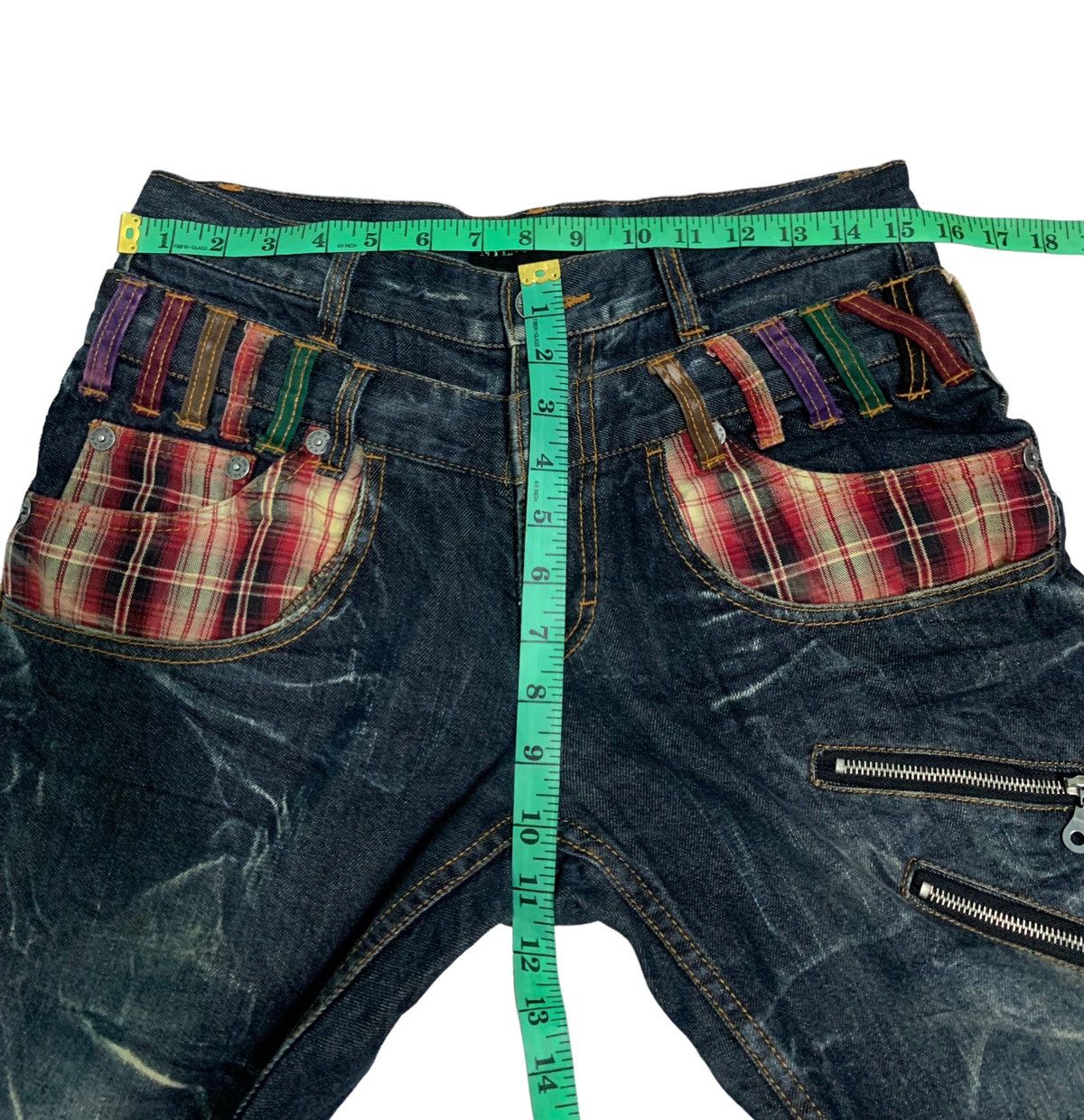 Japanese Brand 🔥Rare Double Waist Japanese Brand Nylaus Jeans Asid Wash Size US 30 / EU 46 - 15 Thumbnail