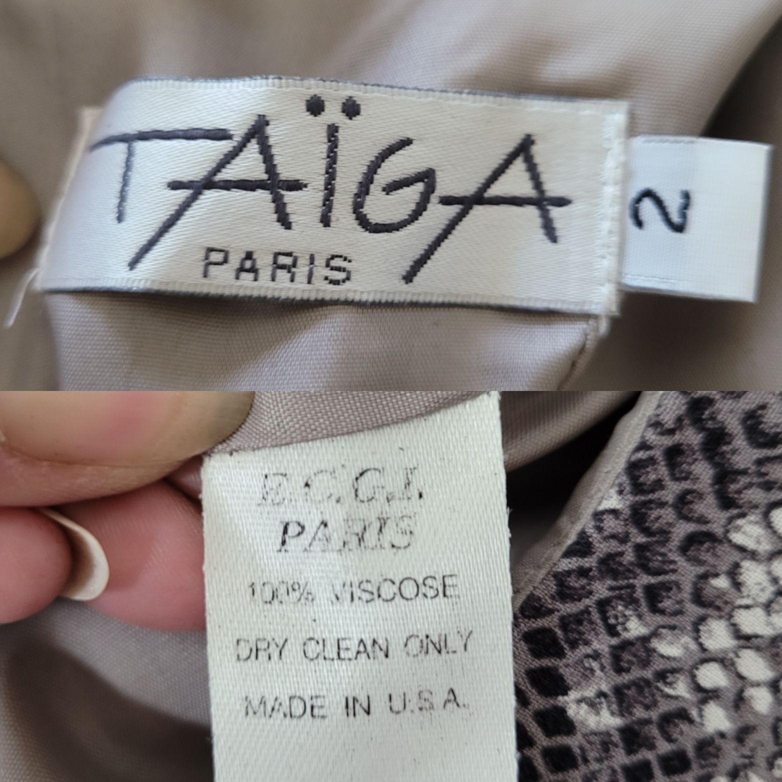 Taiga Vtg 90's Taiga Tank Midi Dress Sz S Gray Snake Sleeveless Sc Size XS / US 0-2 / IT 36-38 - 2 Thumbnail