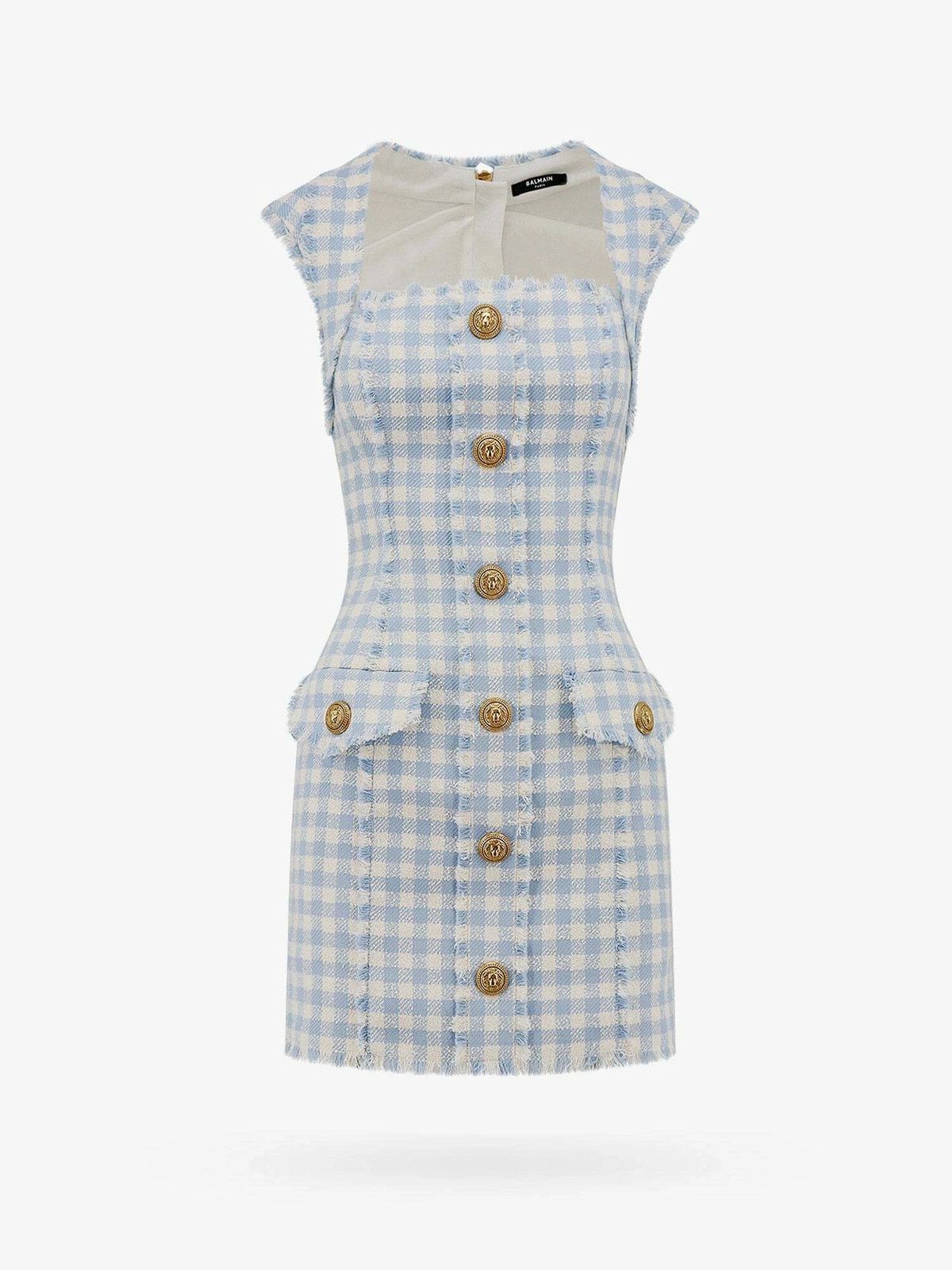 Balmain o1y0525 Mini Dress in Sky Blue Size M / US 6-8 / IT 42-44 - 1 Thumbnail
