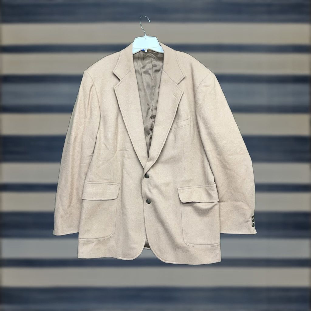 Pendleton VINTAGE Pendleton Blazer Mens 46 Long Wool Beige Sport Coat Jacket Vented Modern Size 46R - 1 Thumbnail