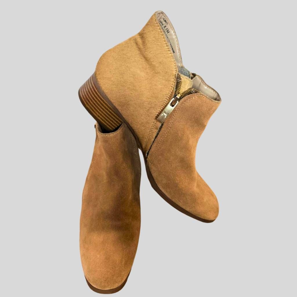 Halston H by Halston Lana Tan Suede Calf Hair Ankle Boots Women's 8. Size US 8.5 / IT 38.5 - 10 Thumbnail