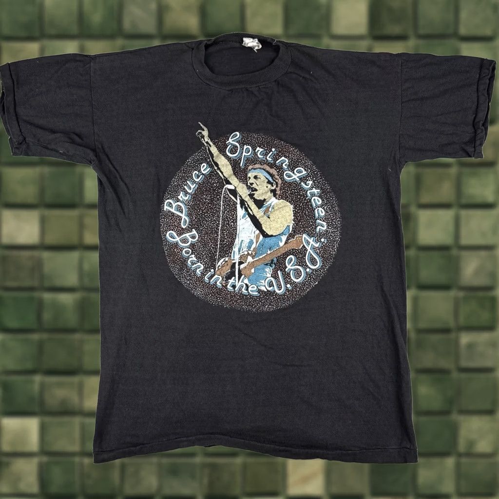Vintage Vintage Bruce Springsteen Born In The U.S.A. Tour T Shirt Single Stitch M Black Cotton Blend Polyester Men T-Shirt 80s Band USA Rock Mens Size US M / EU 48-50 / 2 - 1 Thumbnail
