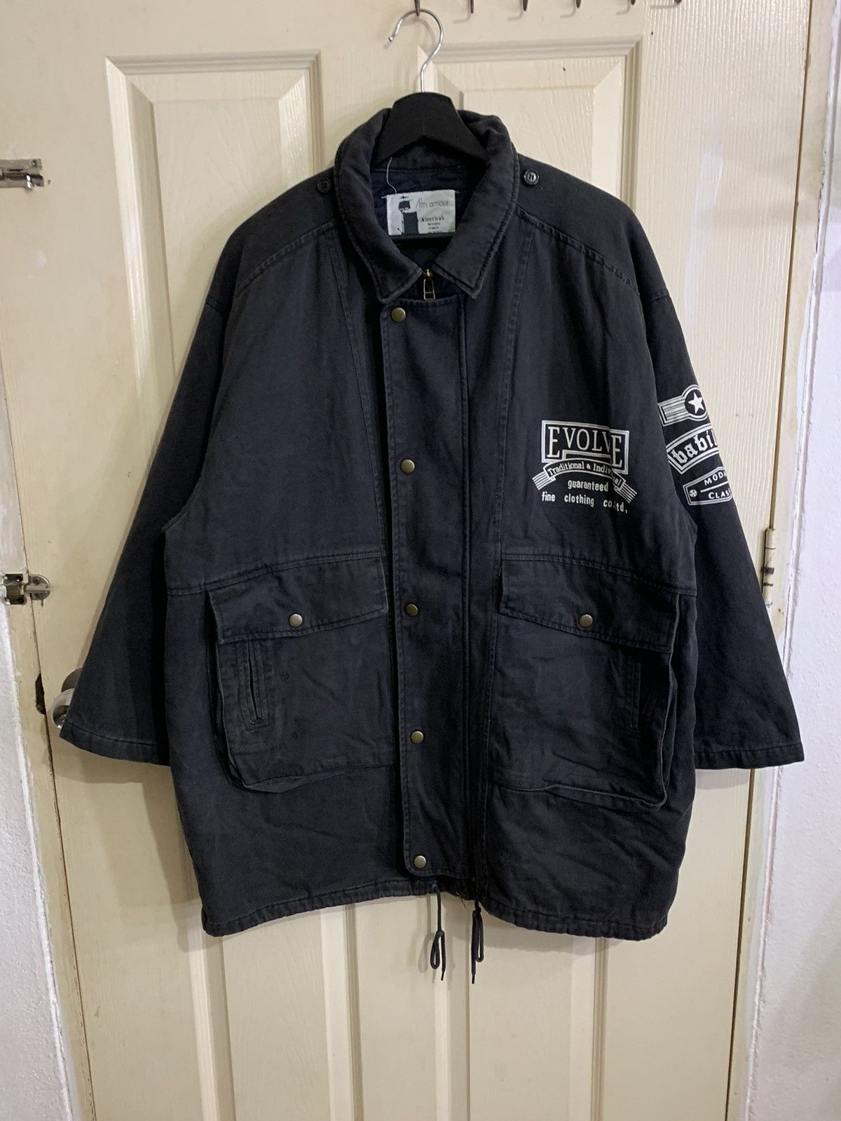 Japanese Brand Vintage Am AmourJapan Fun City Sound Cyberpunk Black Denim Size US L / EU 52-54 / 3 - 8 Thumbnail