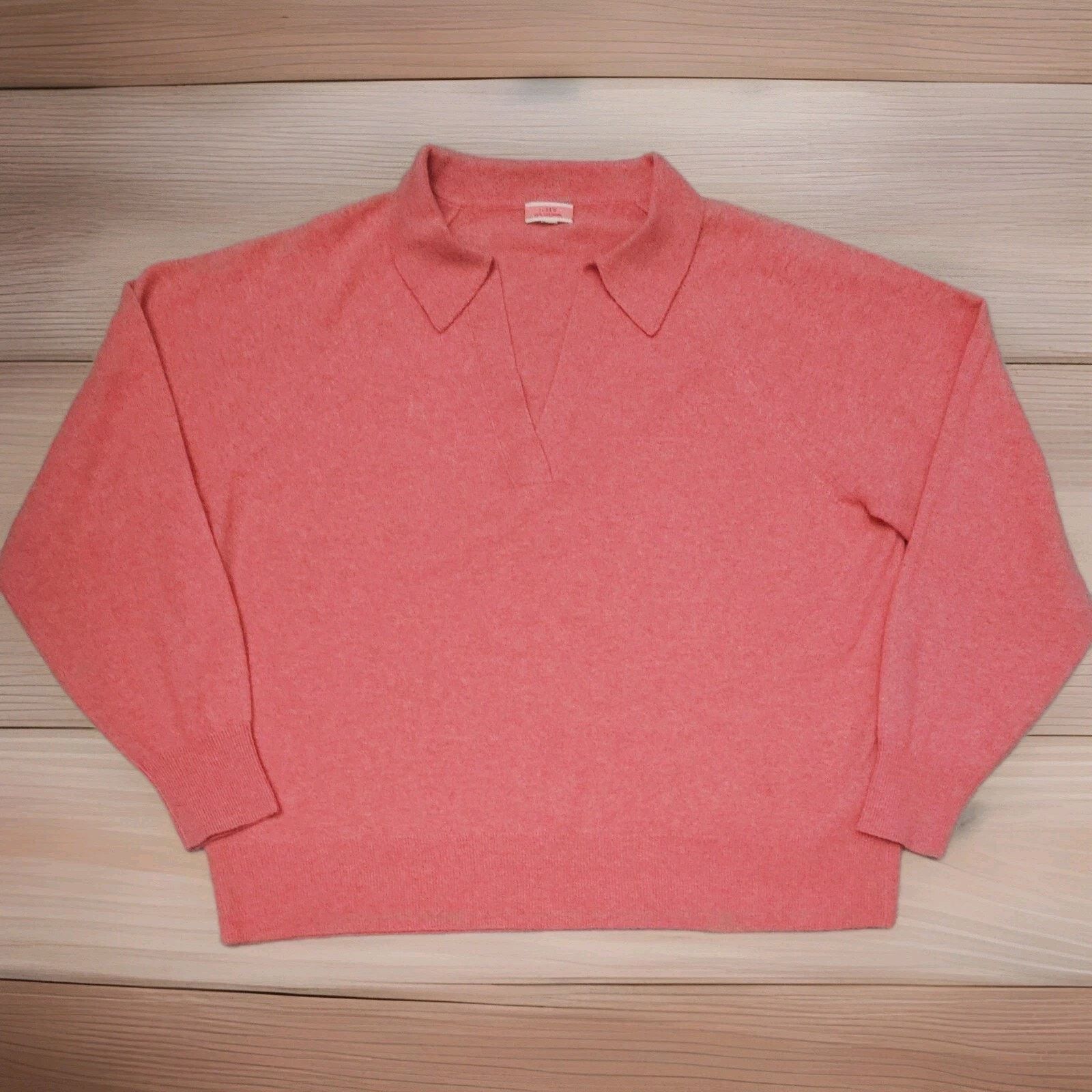J.Crew J Crew Long Sleeve Collared V Neck Cashmere Sweatshirt Size XL / US 12-14 / IT 48-50 - 4 Thumbnail