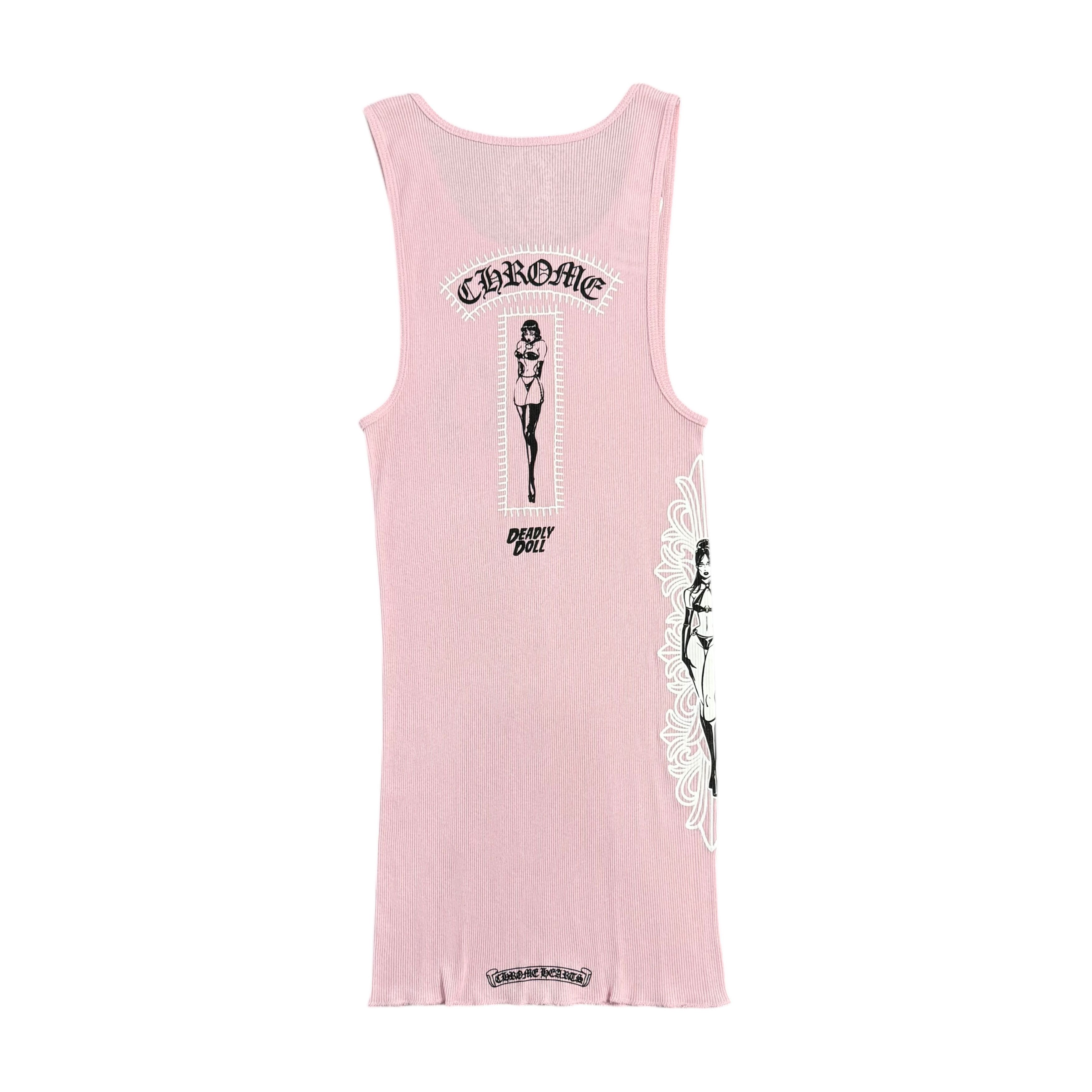 Chrome Hearts Vertical Logo Tank Top White Pink | Grailed
