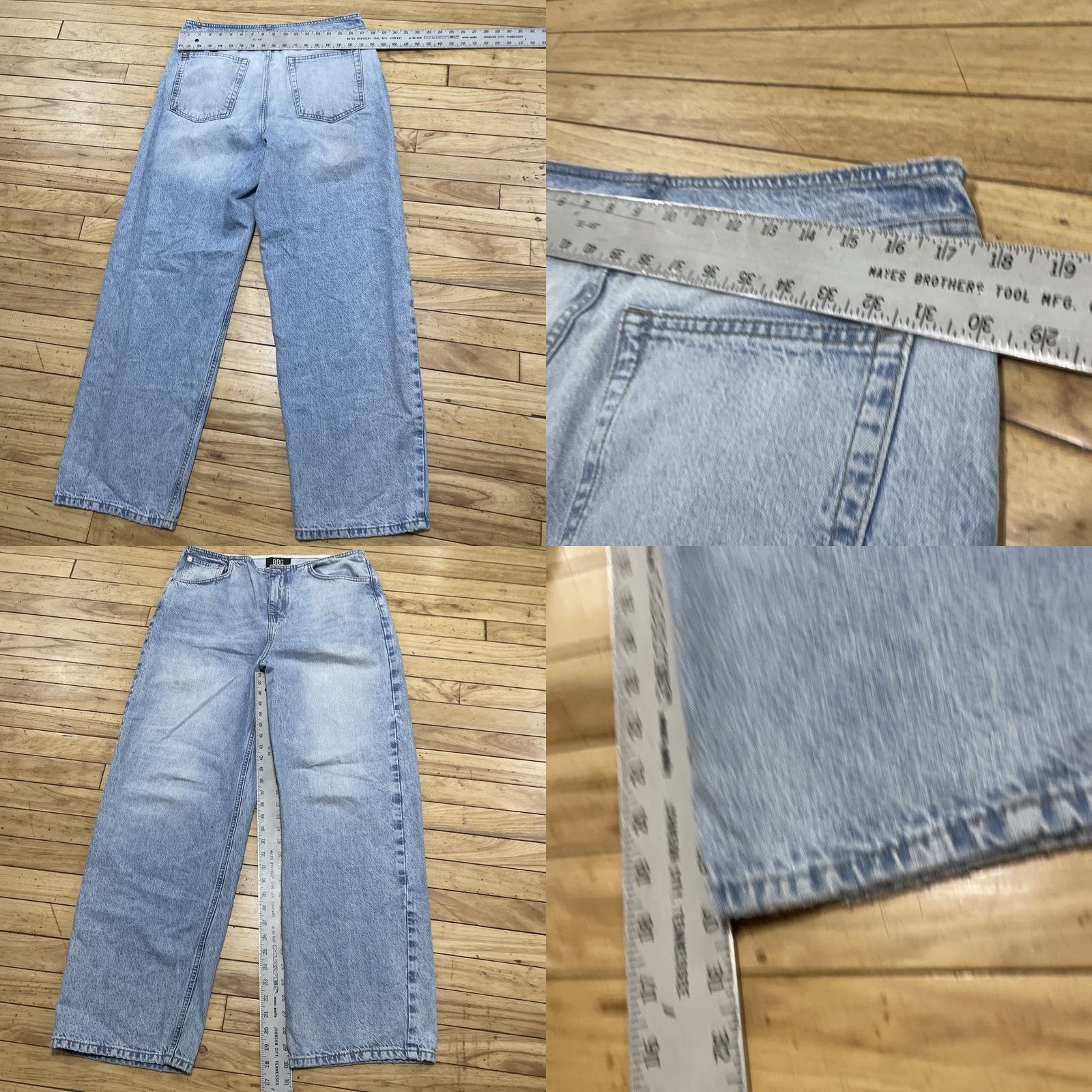 Bdg BDG Urban Outfitters Jeans Women 31W Light Blue Wide Leg Denim 34x30 Baggy Skater 90s Wide-Leg Mens Womens? Size 24" / US 00 / IT 34 - 8 Thumbnail