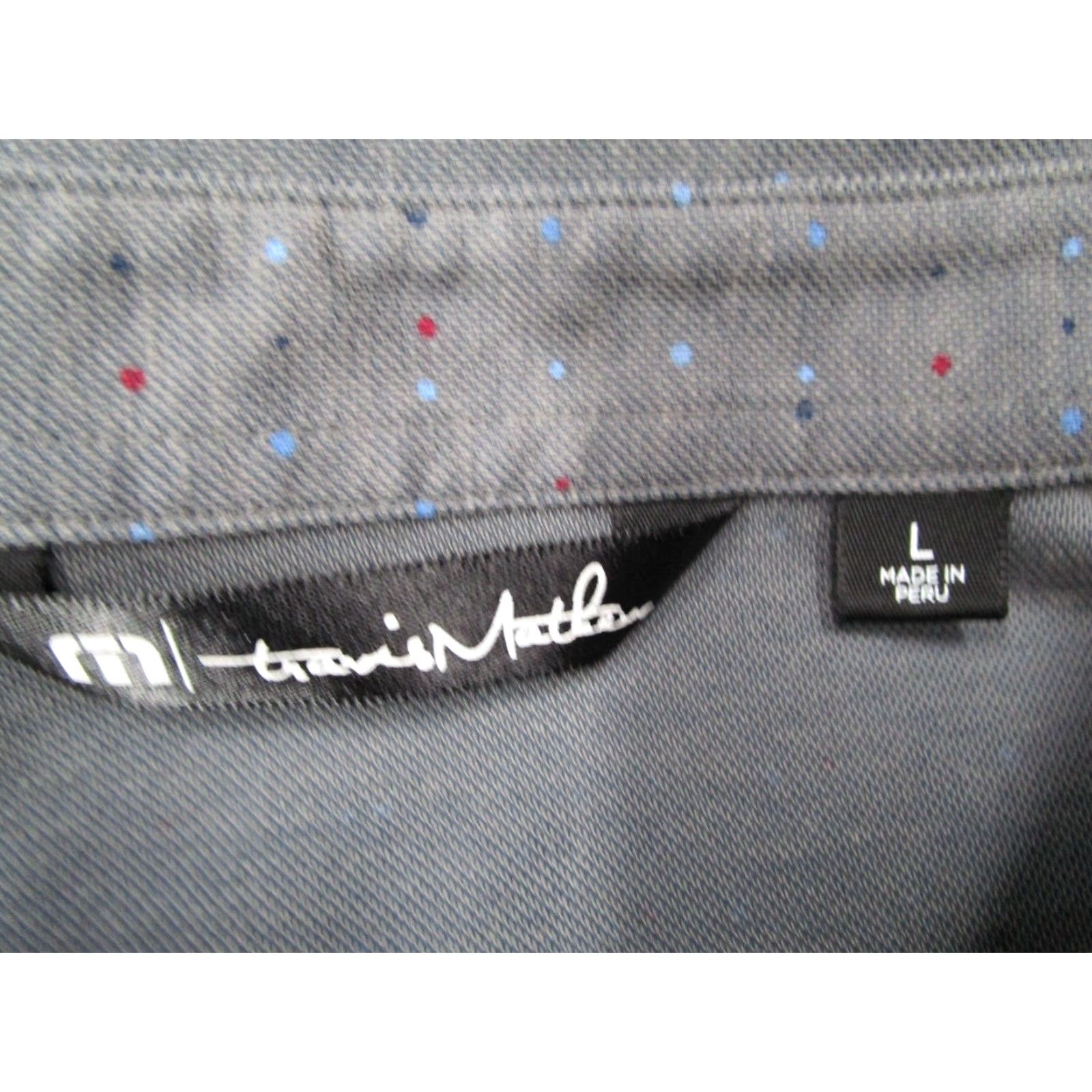 TravisMathew VINTAGE Travis Mathew Polo Shirt Men Large Gray Polka Dot Performance Golf All Seasons Size US L / EU 52-54 / 3 - 3 Thumbnail